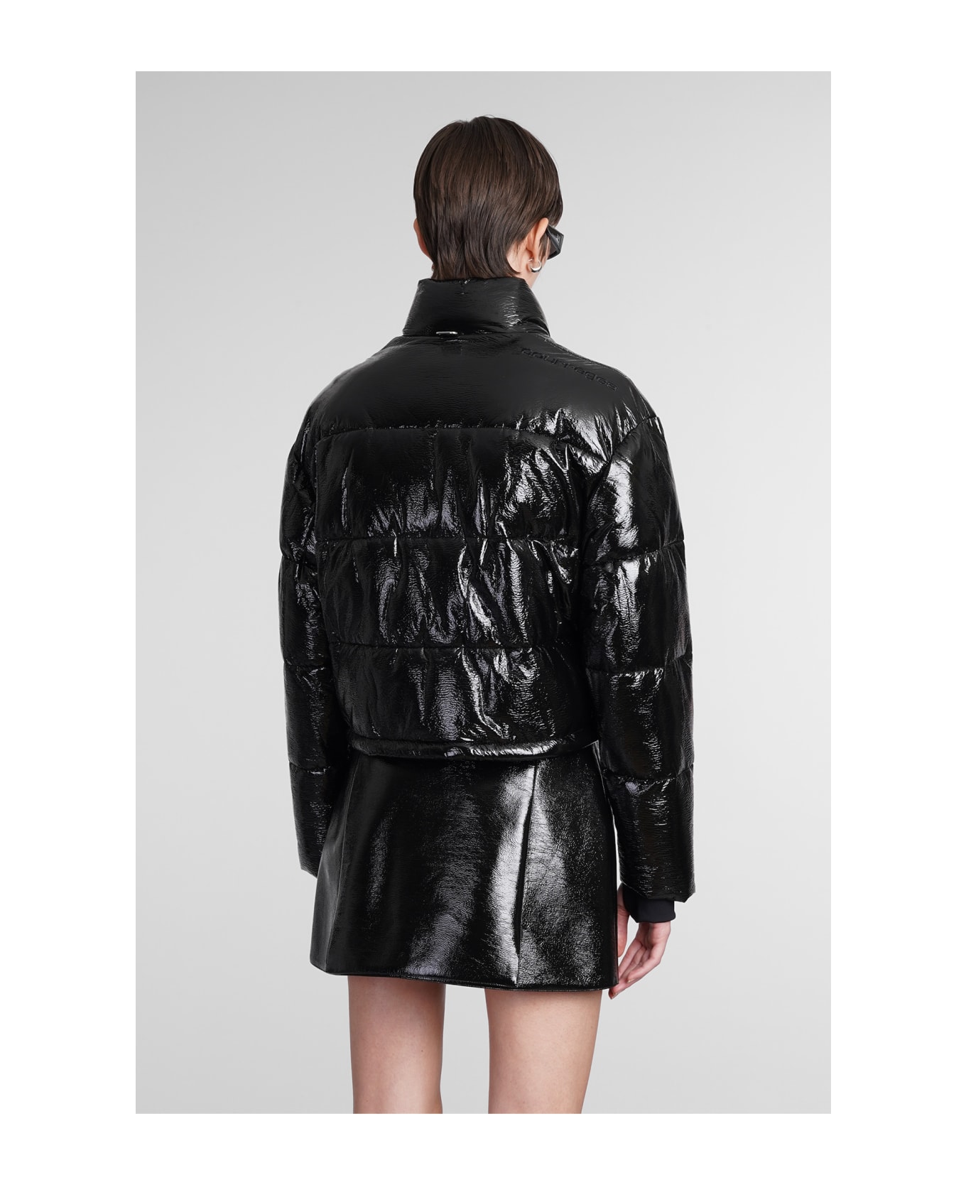Courrèges Cropped Puffer Jacket - Black