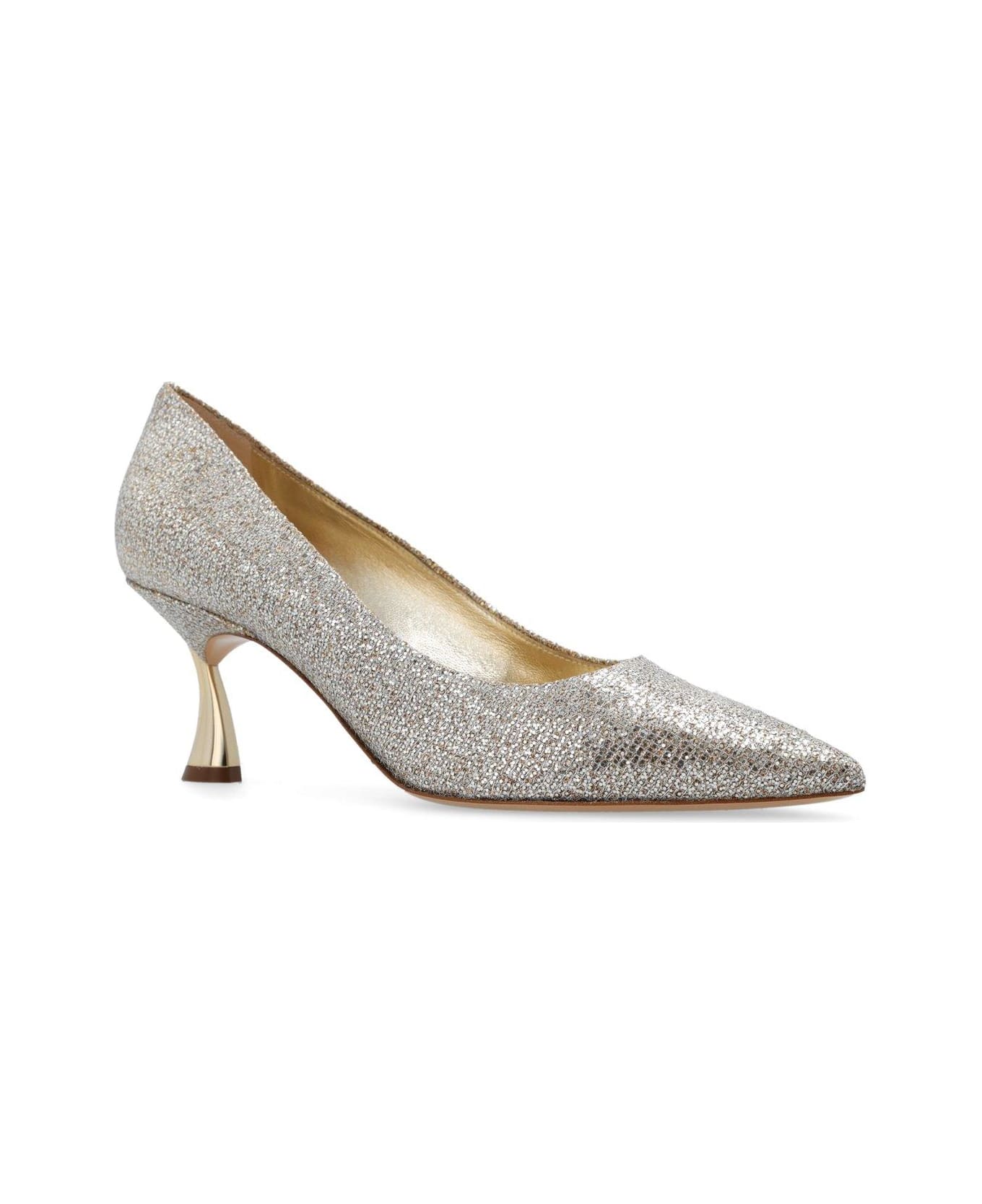 Casadei Glistening Pointed-toe Pumps - Platino