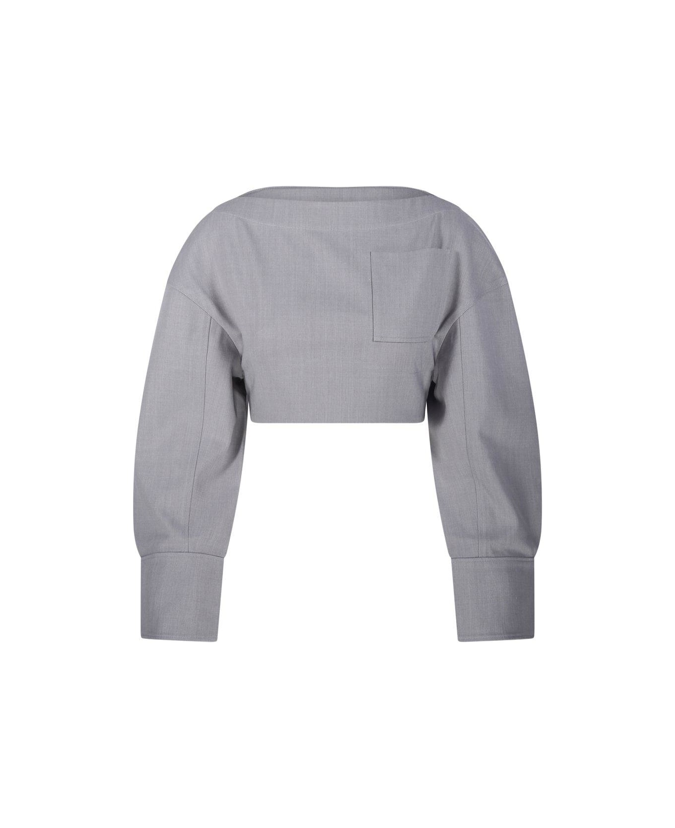 Jacquemus Cropped Long-sleeve Top - Grey