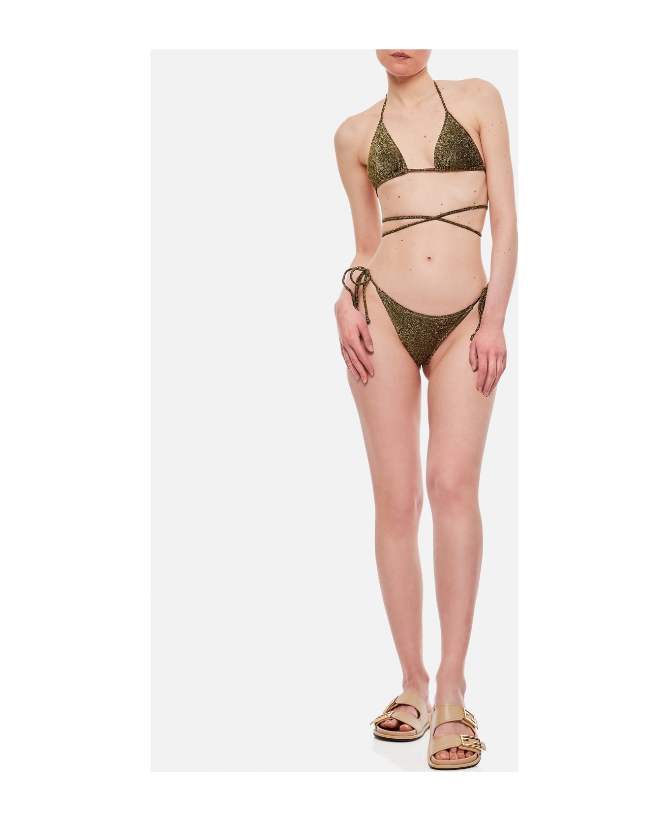 Reina Olga Miami Lurex Bikini Set - Brown 水着