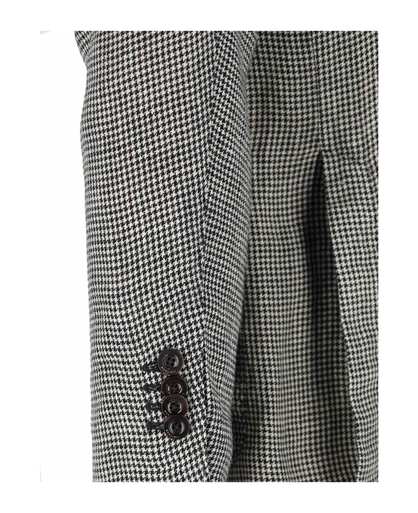 Boglioli Double-breasted Houndstooth Blazer - Black  