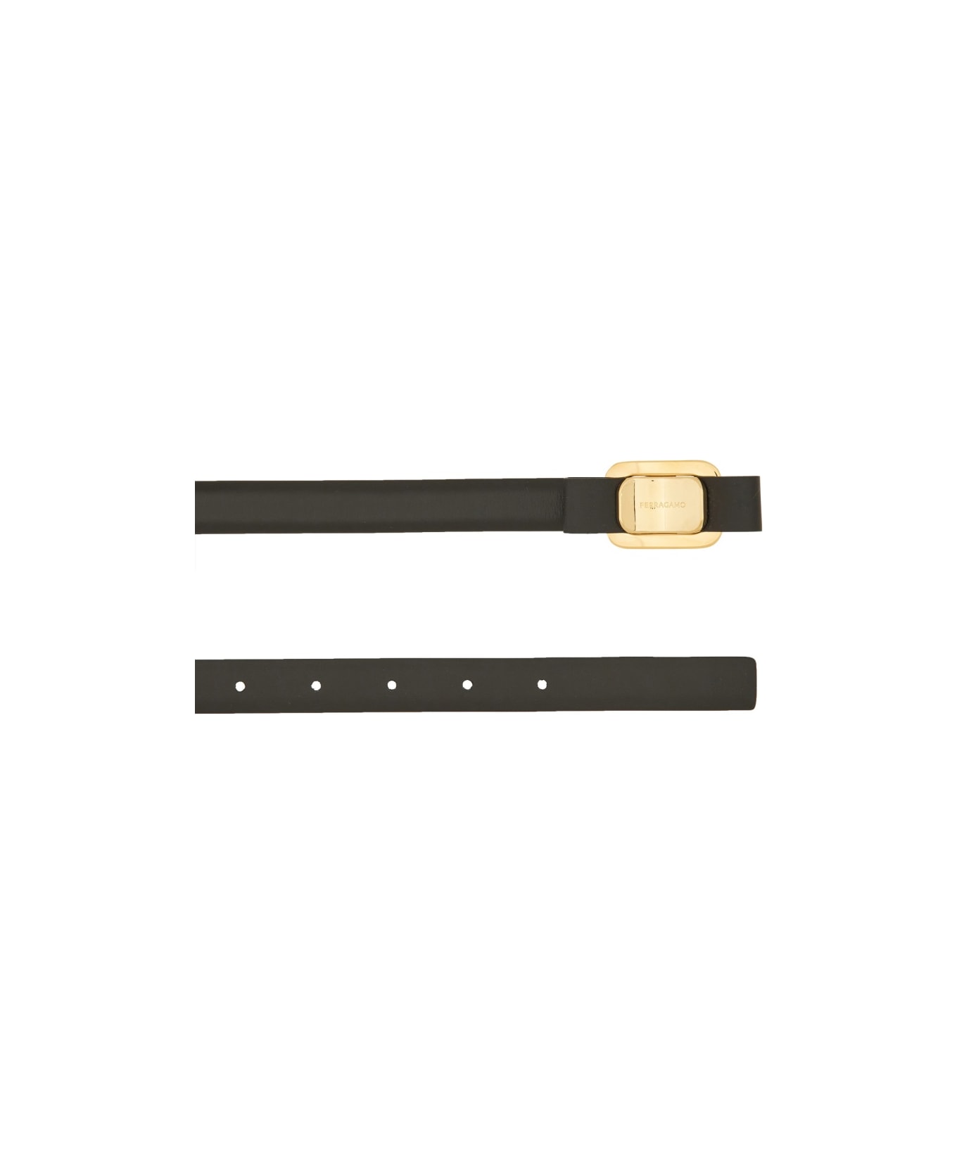 Ferragamo Fixed Belt "new Vara Plate" - BLACK