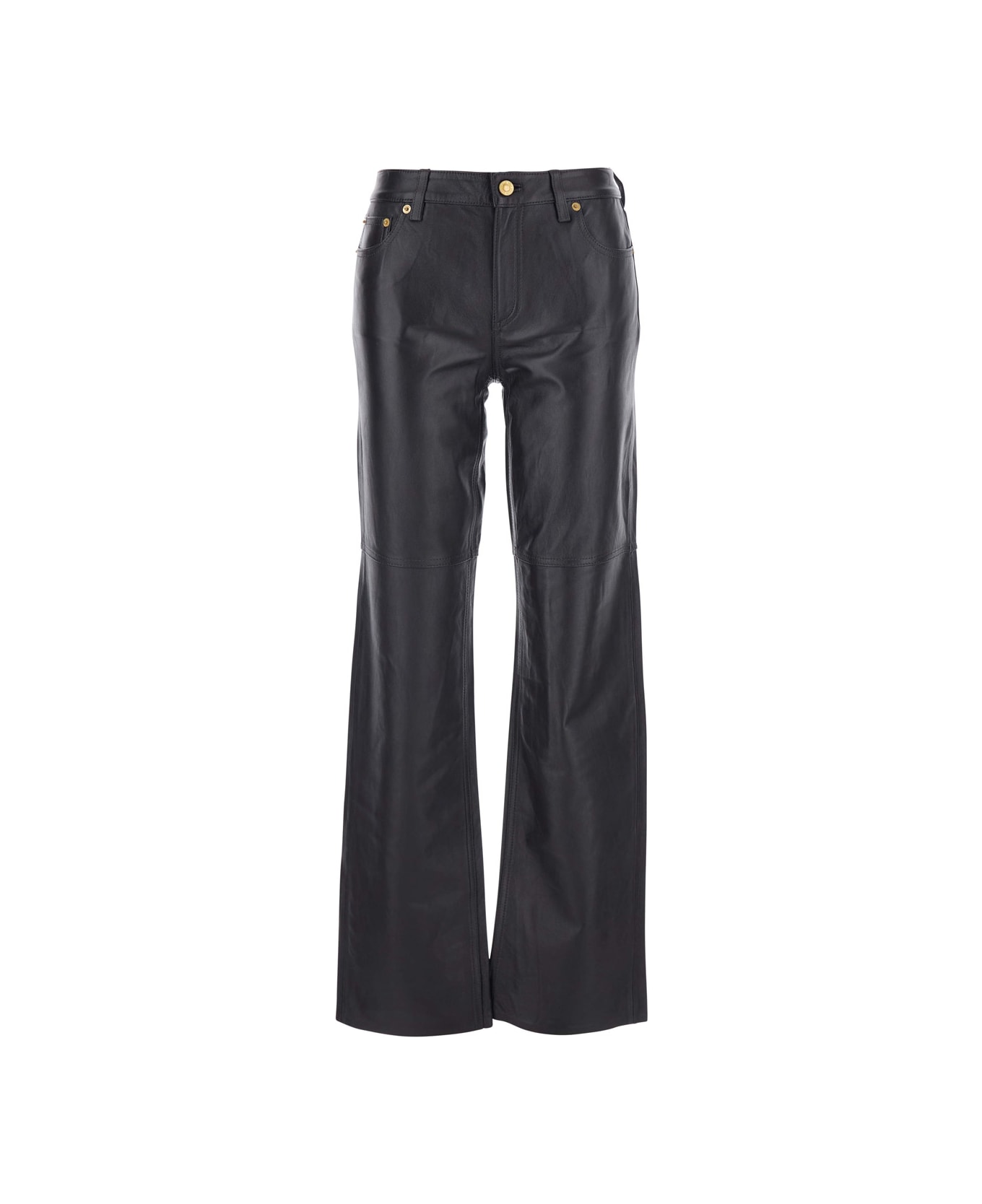 MICHAEL Michael Kors Brown Pants With Belt Loops In Leather Woman - Brown