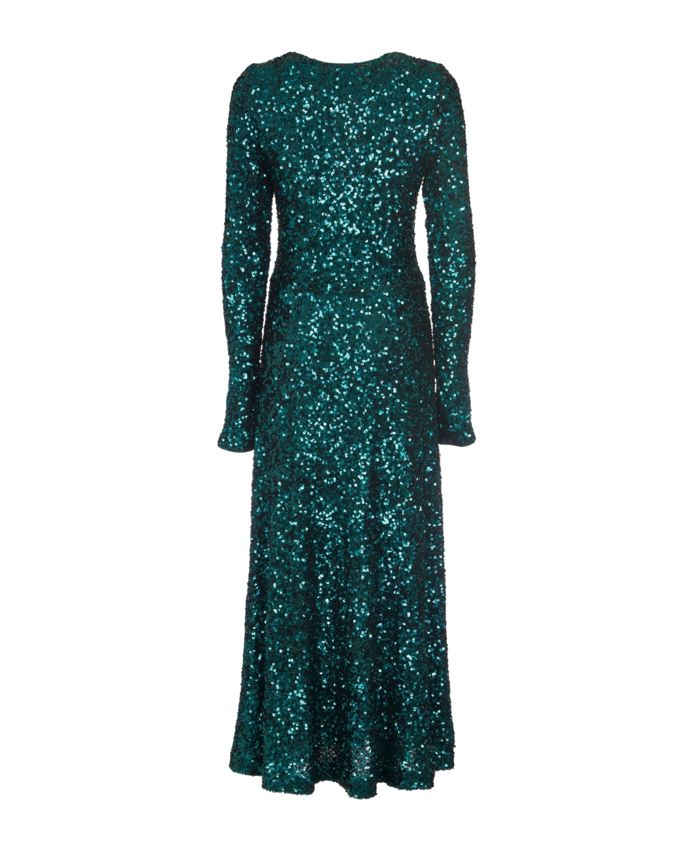 Rotate by Birger Christensen V-neck Sequin Coated Long Dress - Sea moss ワンピース＆ドレス