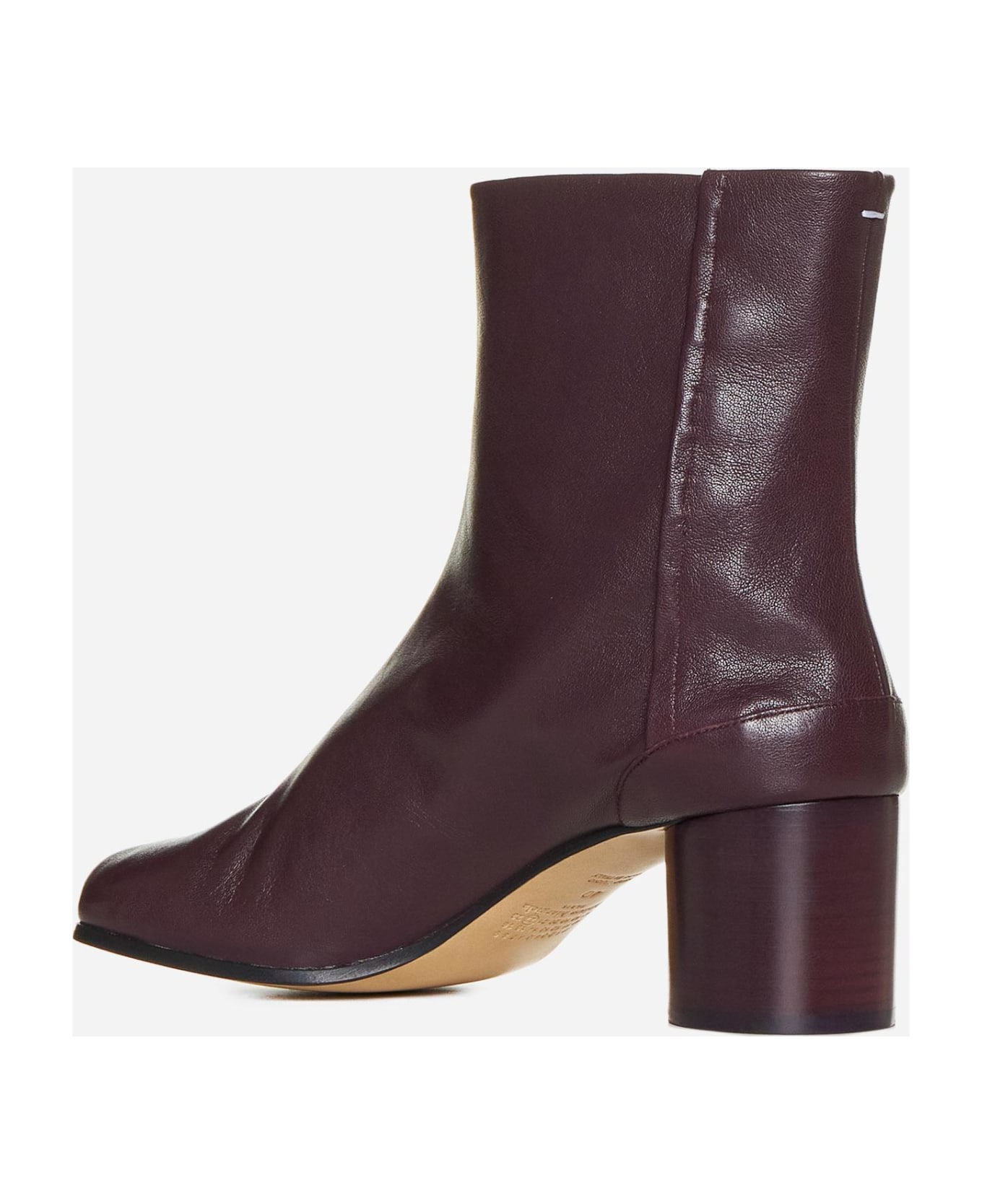 Maison Margiela Tabi Leather Ankle Boots - Merlot