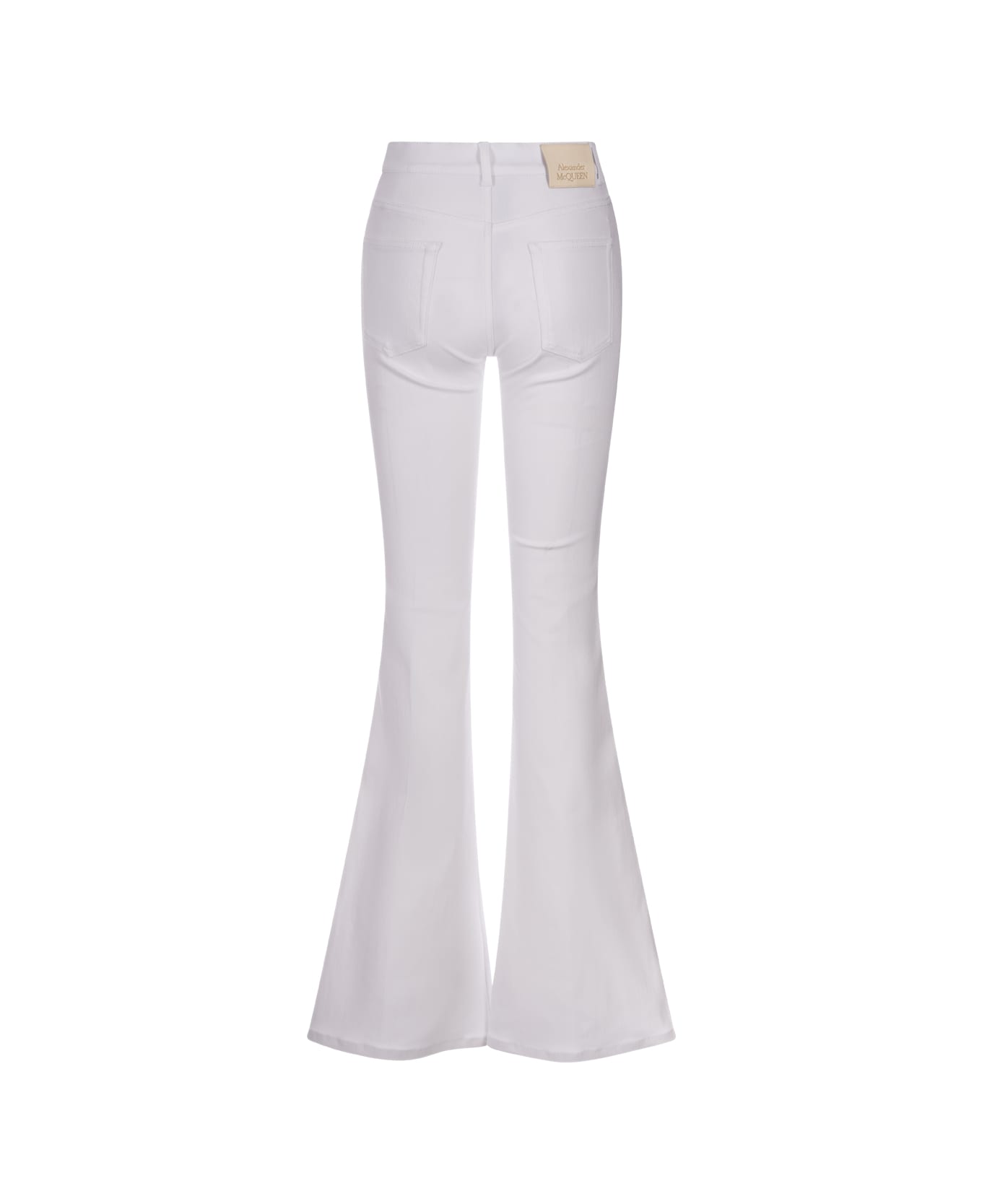 Alexander McQueen Flared Jeans In White Denim - White