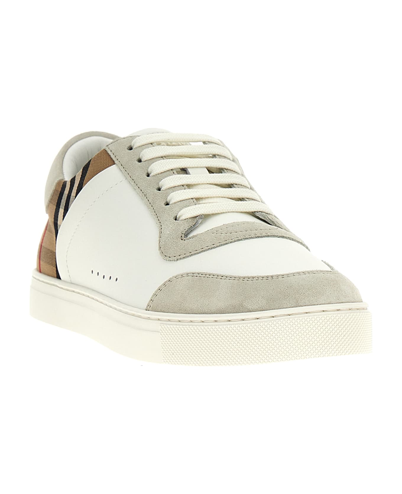 Burberry Check Sneakers - White