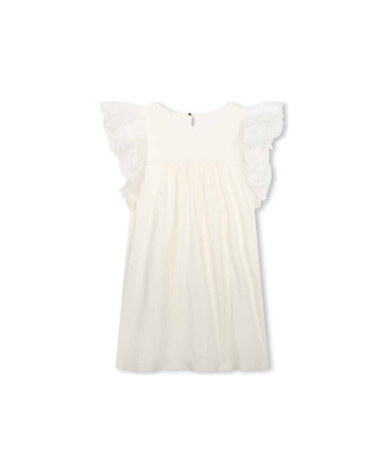 Chloé White Dress With Embroidered Ruffles - White ワンピース＆ドレス