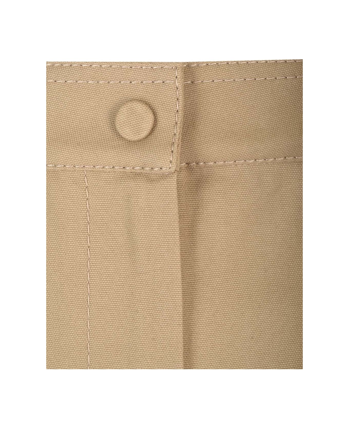 Valentino Cargo Pants In Stretch Canvas - Beige