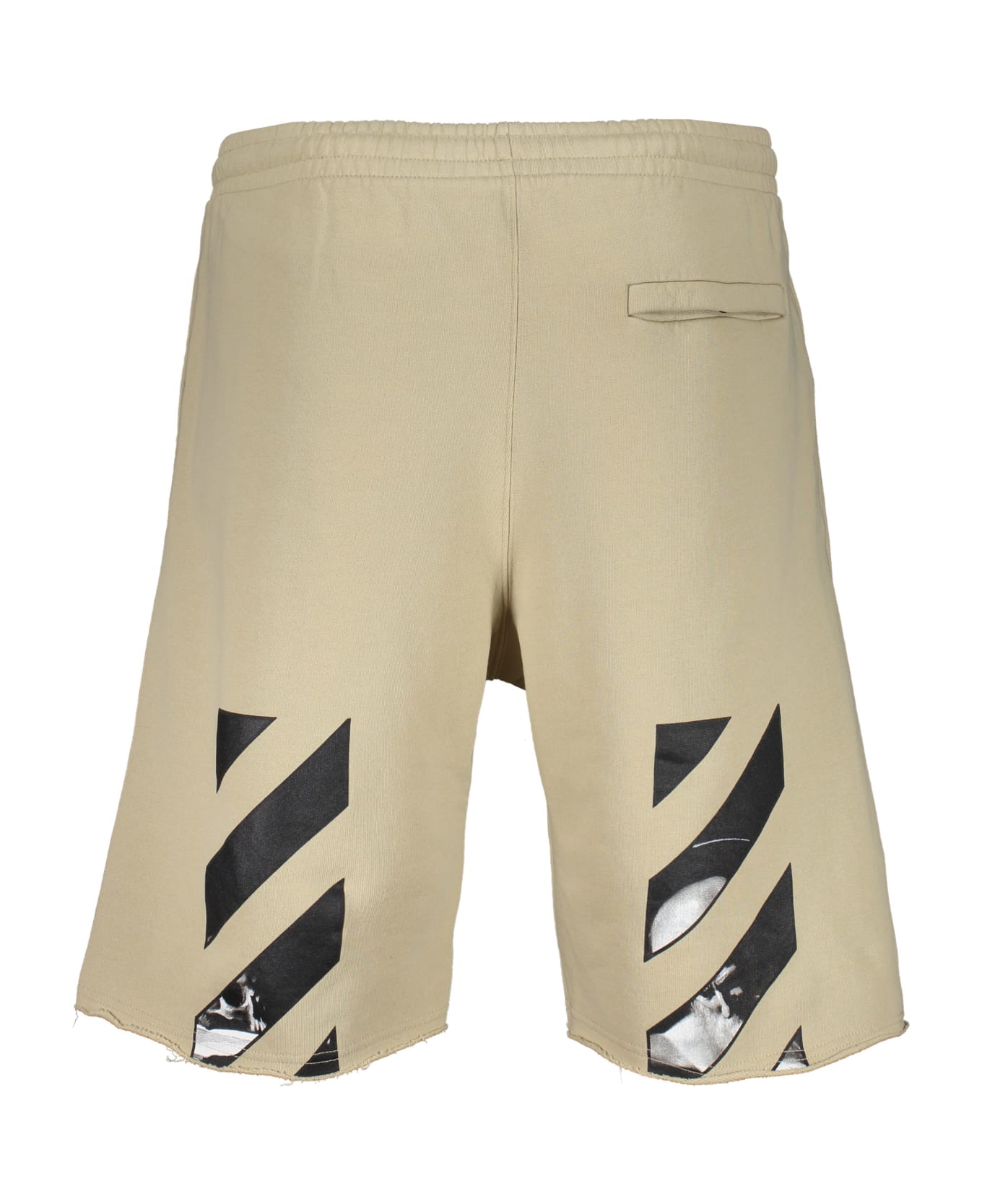 Off-White Cotton Bermuda Shorts - Beige