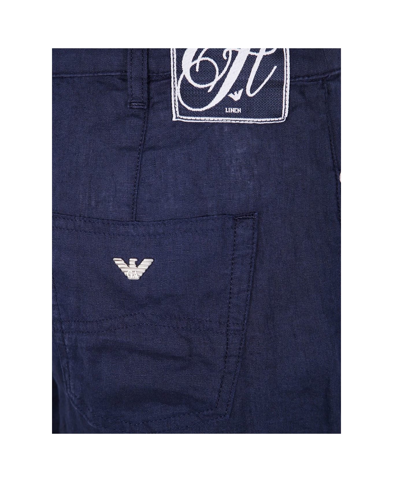 Emporio Armani Linen Trousers - Blue