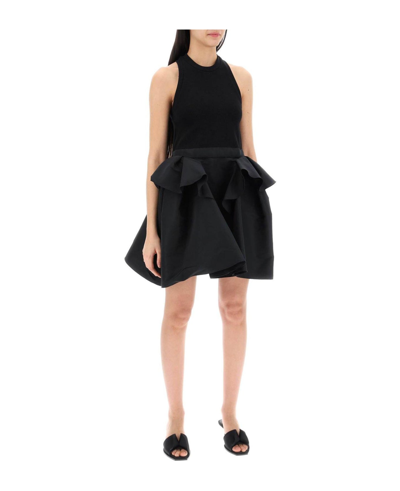 Alexander McQueen Panelled Peplum Sleeveless Mini Dress - Black ワンピース＆ドレス