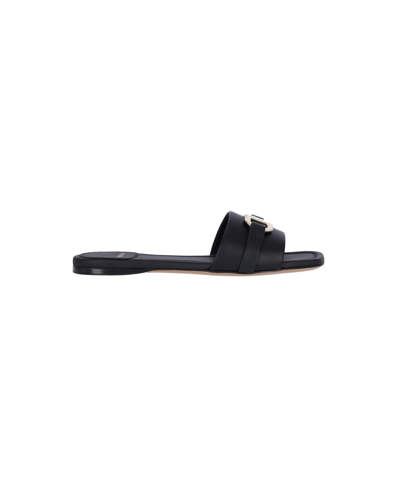 Ferragamo 'slide Gancini' Sandals - Black  