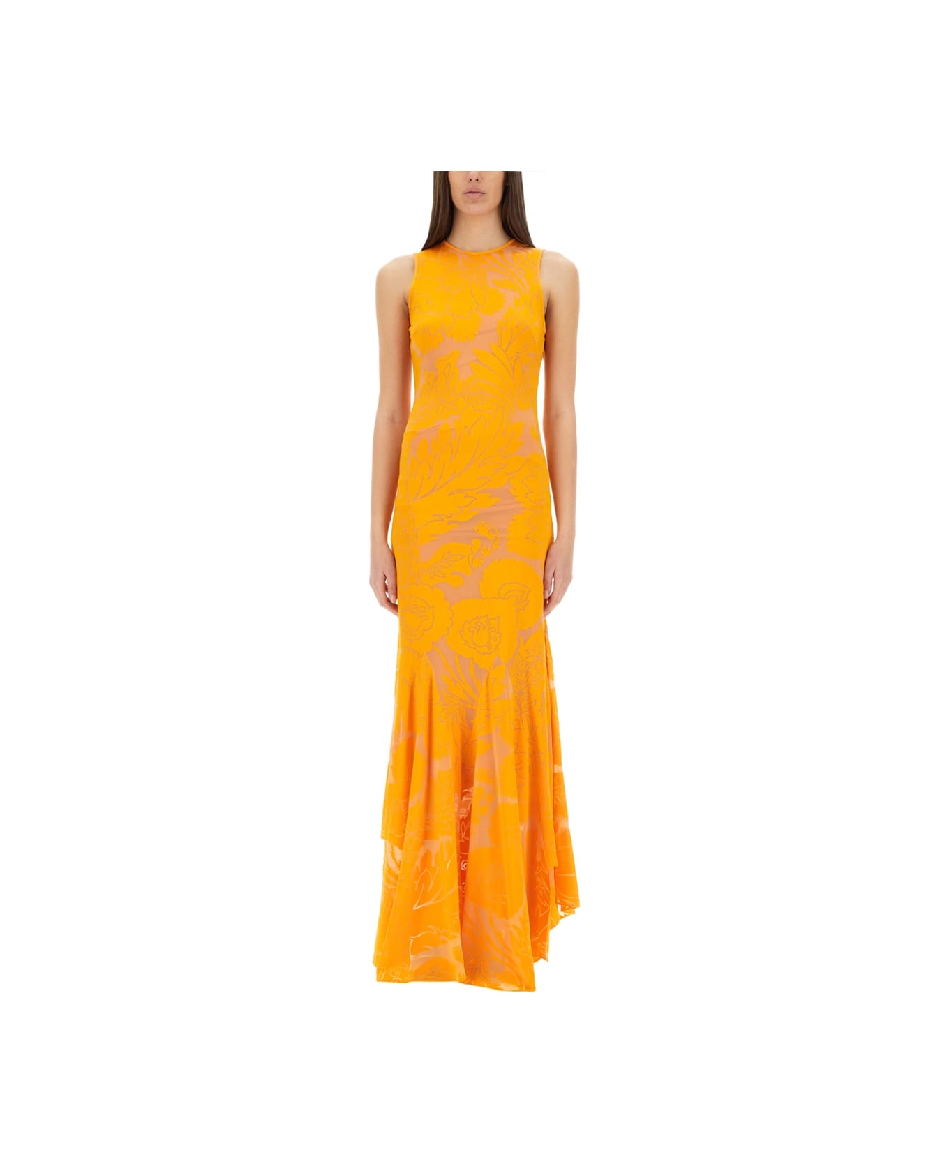 Etro Orange Long Dress - ORANGE
