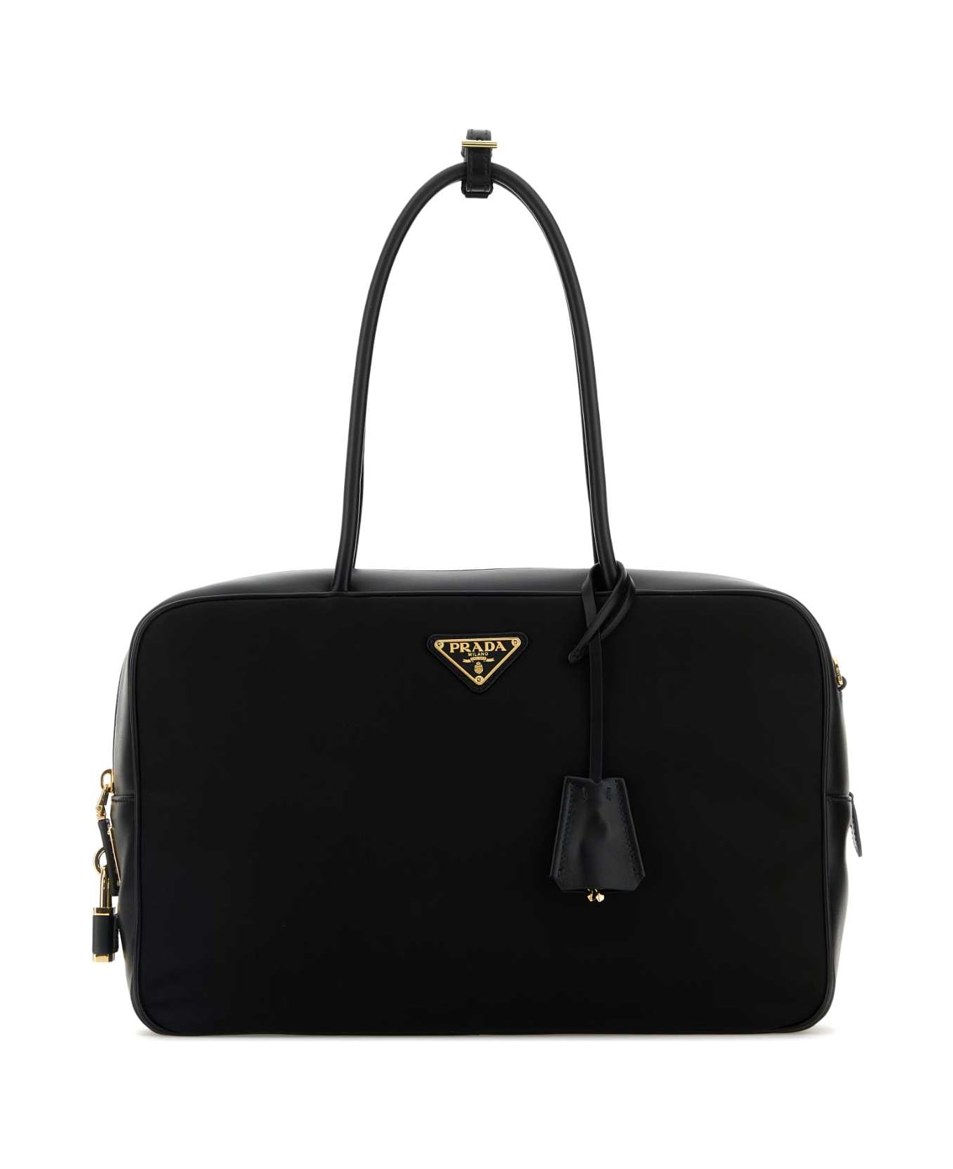 Prada Black Leather And Re-nylon Handbag - NERO