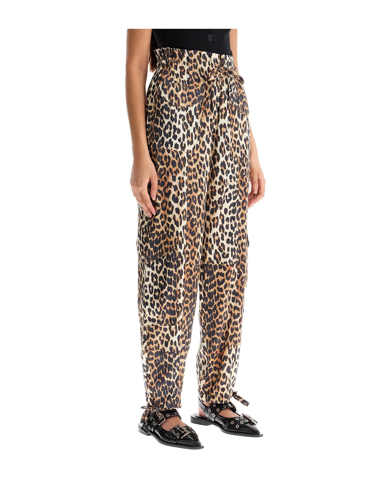 Ganni Leopard Print Pants - LEOPARD (Brown)