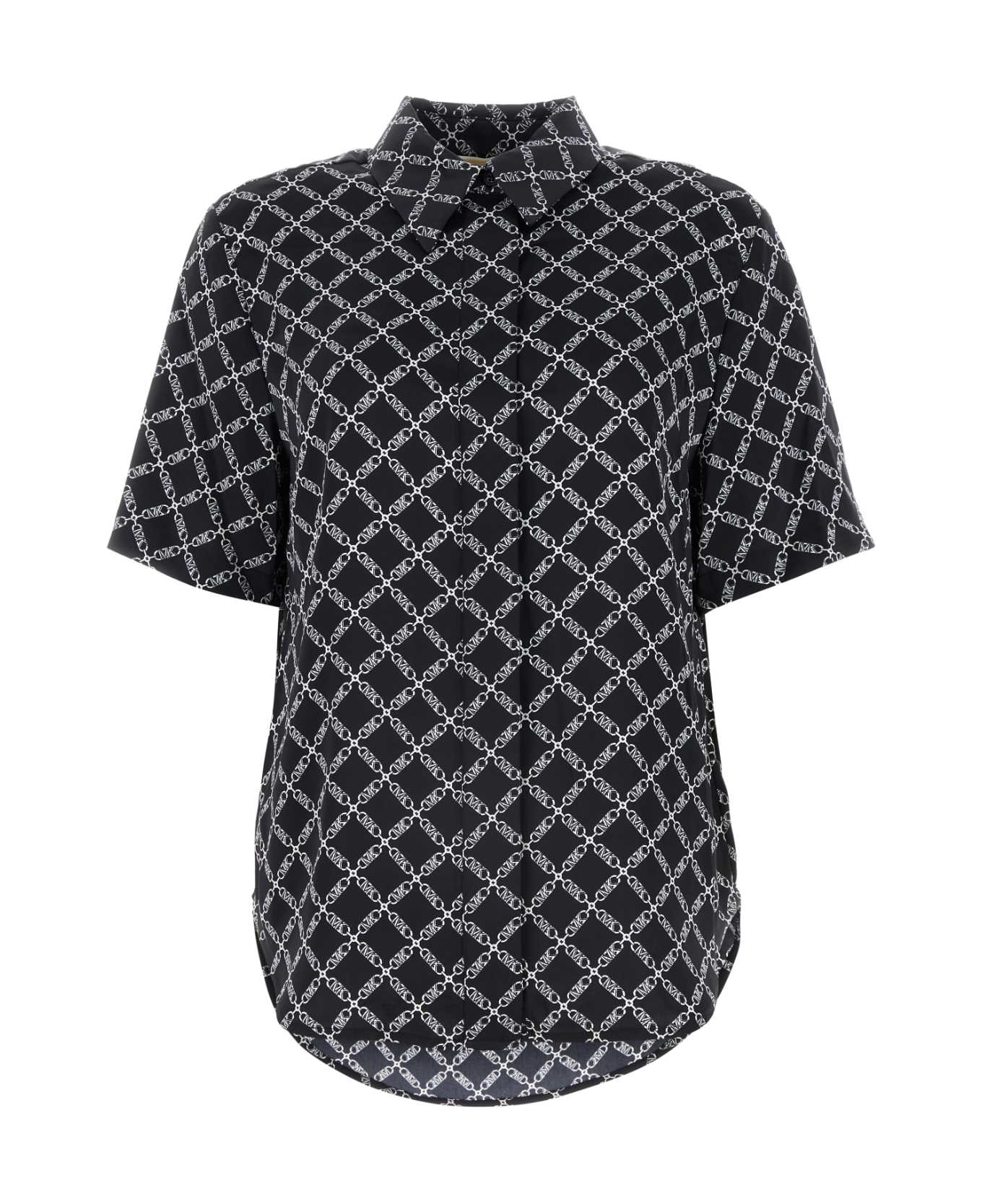 Michael Kors Printed Satin Shirt - BLACKWHITE