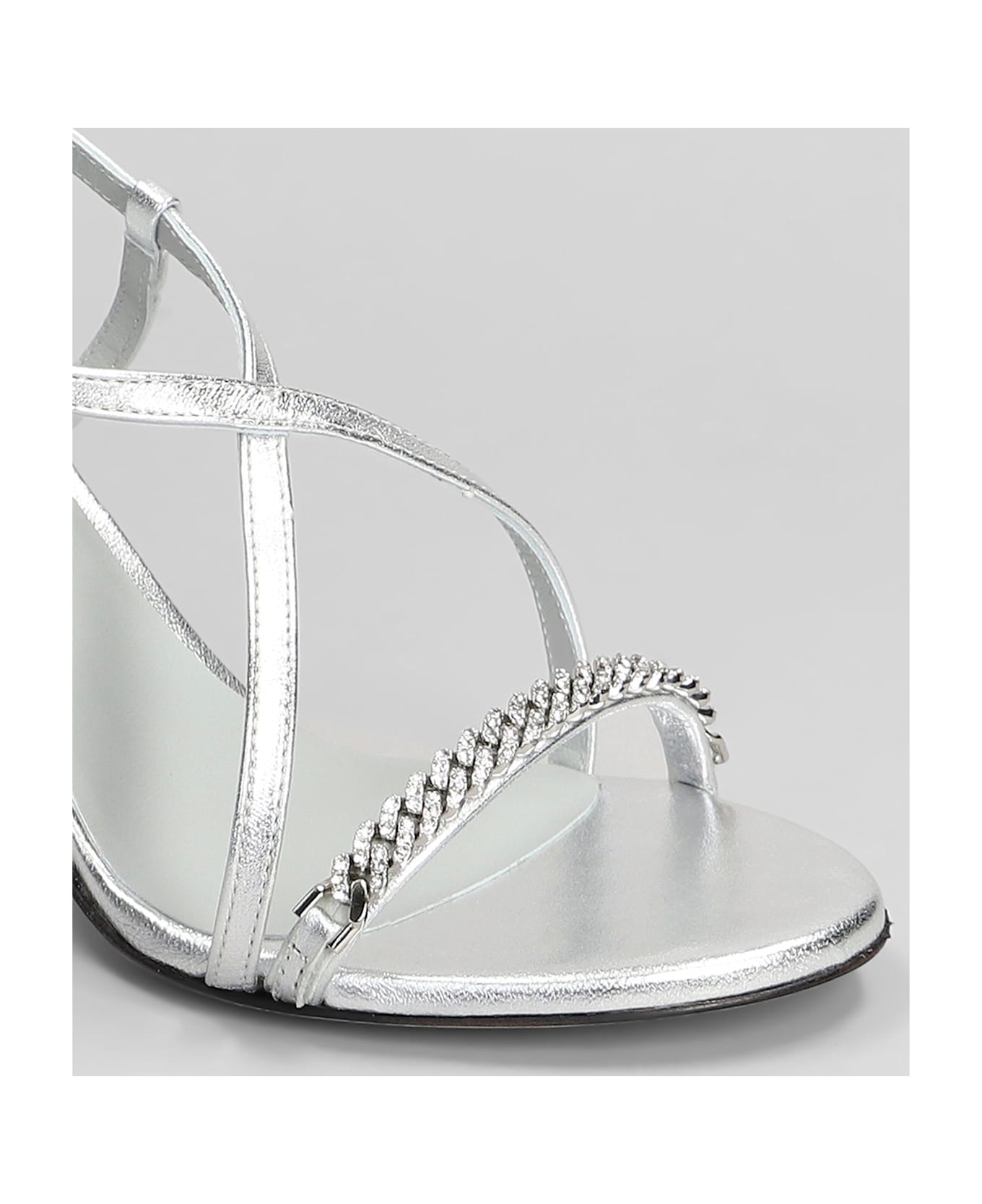 Roberto Festa Hyden Lux Sandals In Silver Leather - silver