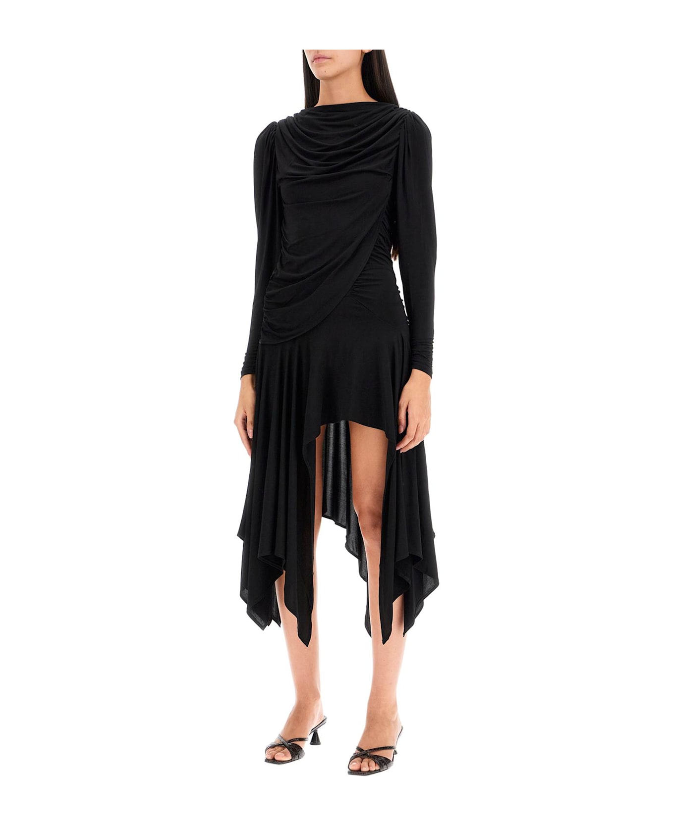 Paloma Wool Melinda Draped Mini Dress - BLACK (Black)