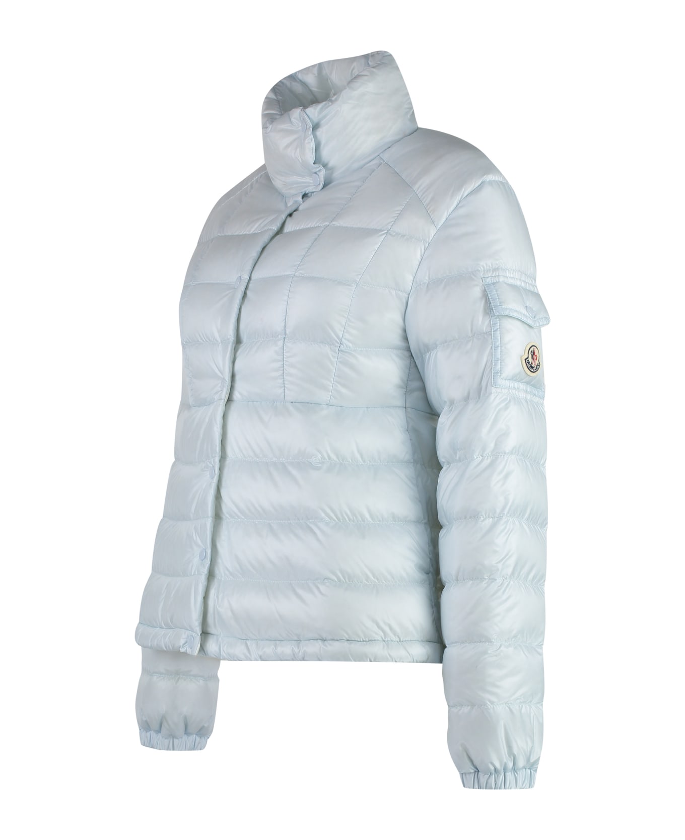 Moncler Aminia Down Jacket With Button Closure - Light Blue