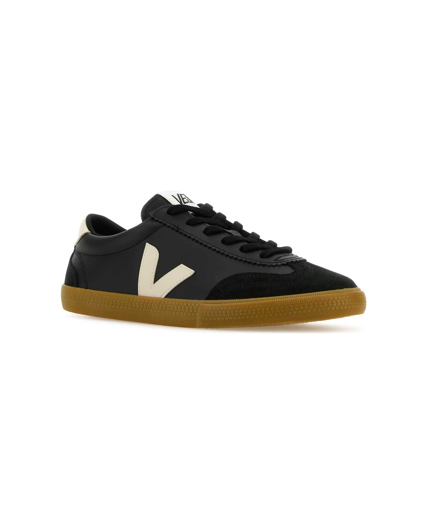 Veja Black Leather Volley O.t. Sneakers - BLACKPIERRE