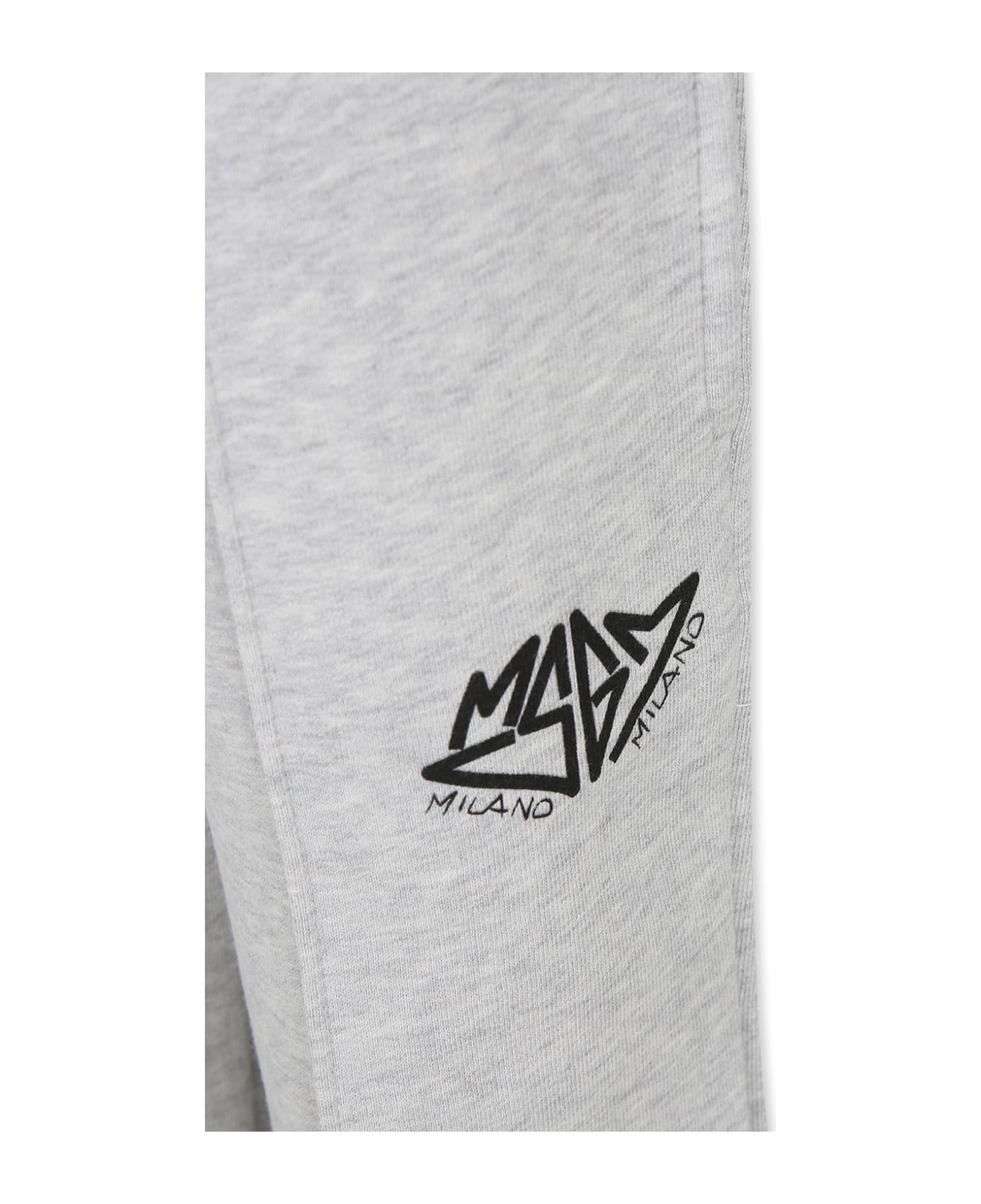 MSGM Grey Trousers For Boy With Logo - Grey