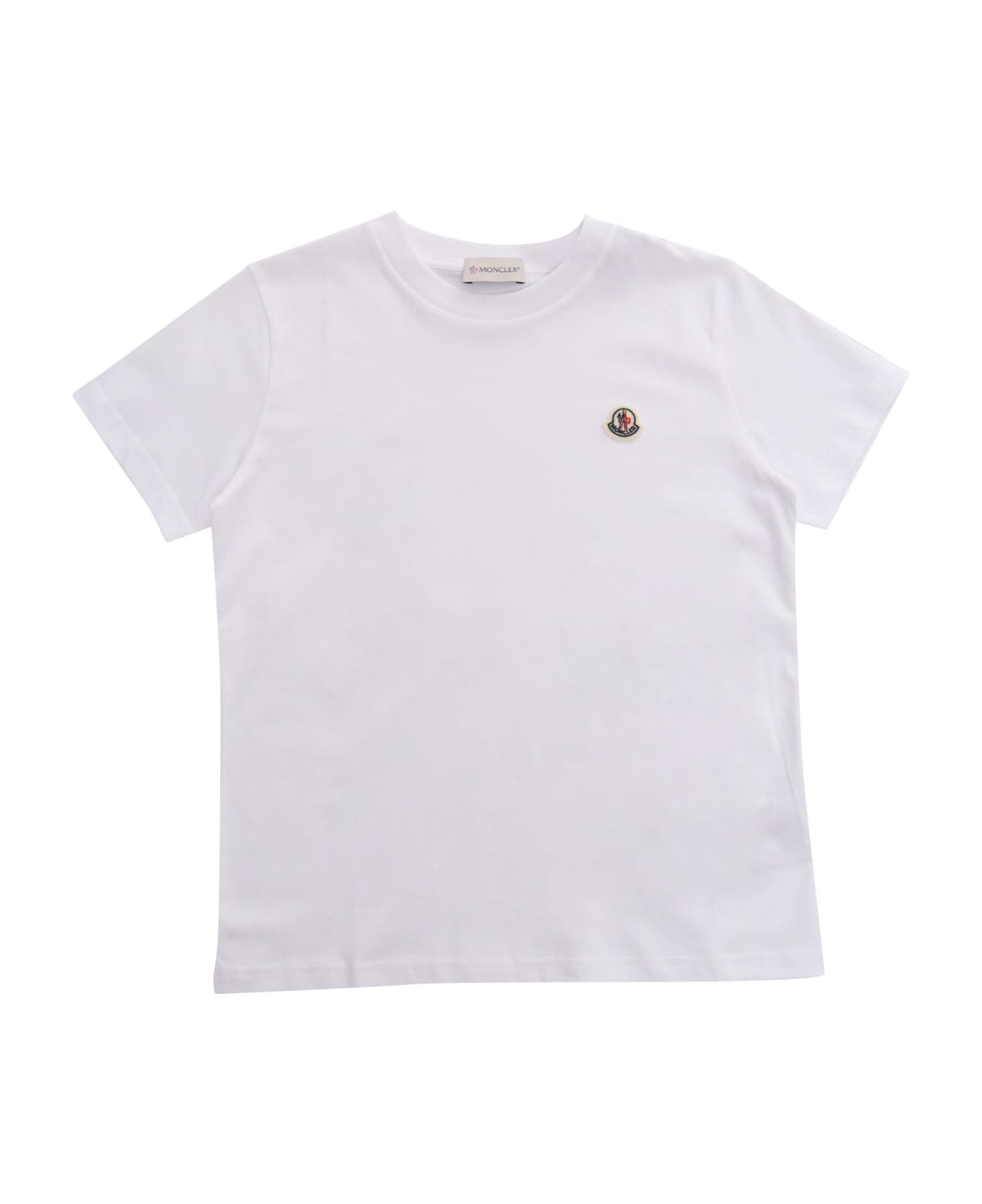 Moncler White T-shirt With Logo - WHITE