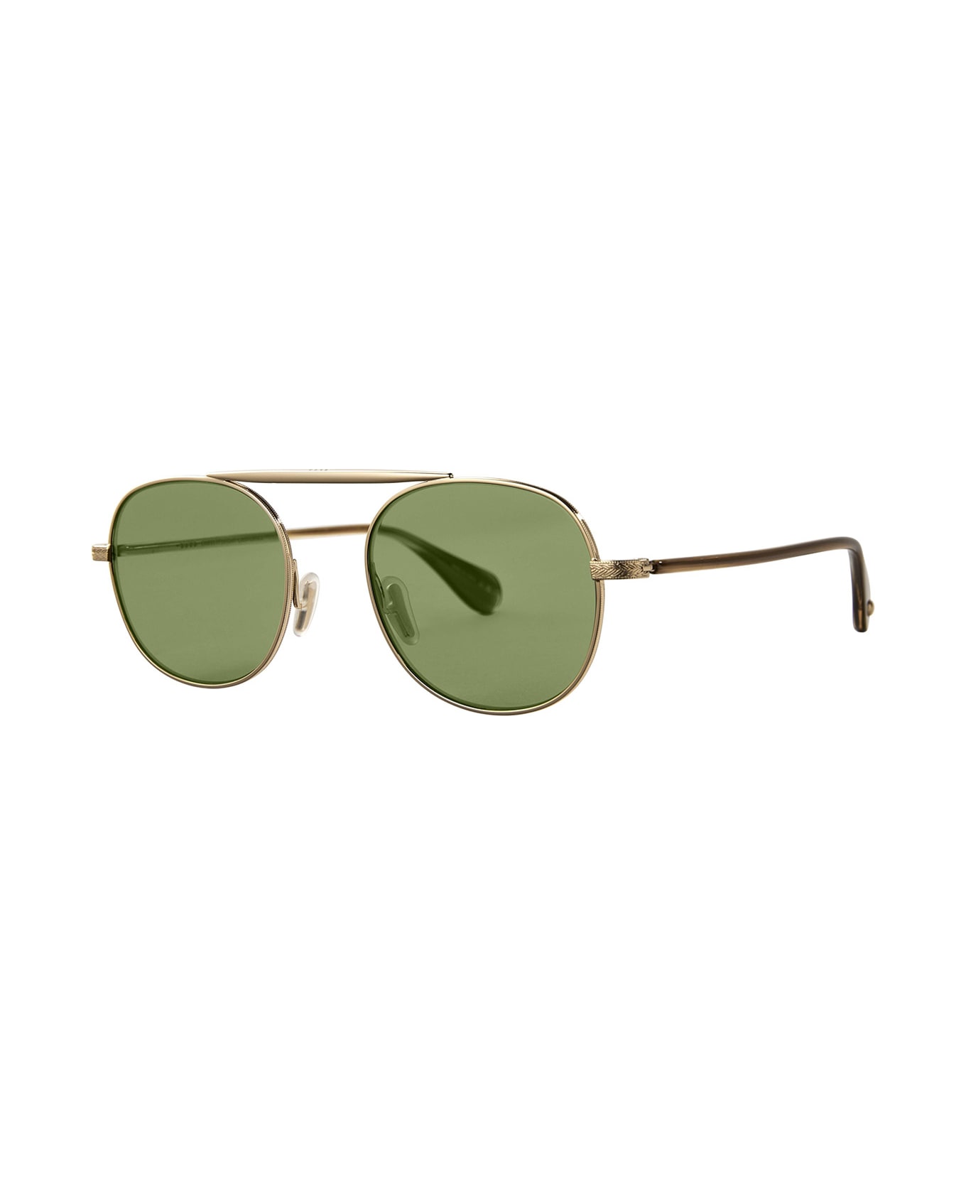 Garrett Leight Van Buren Ii Sun Gold-sap Tortoise/flat Pure Green Sunglasses - Gold-Sap Tortoise/Flat Pure Green