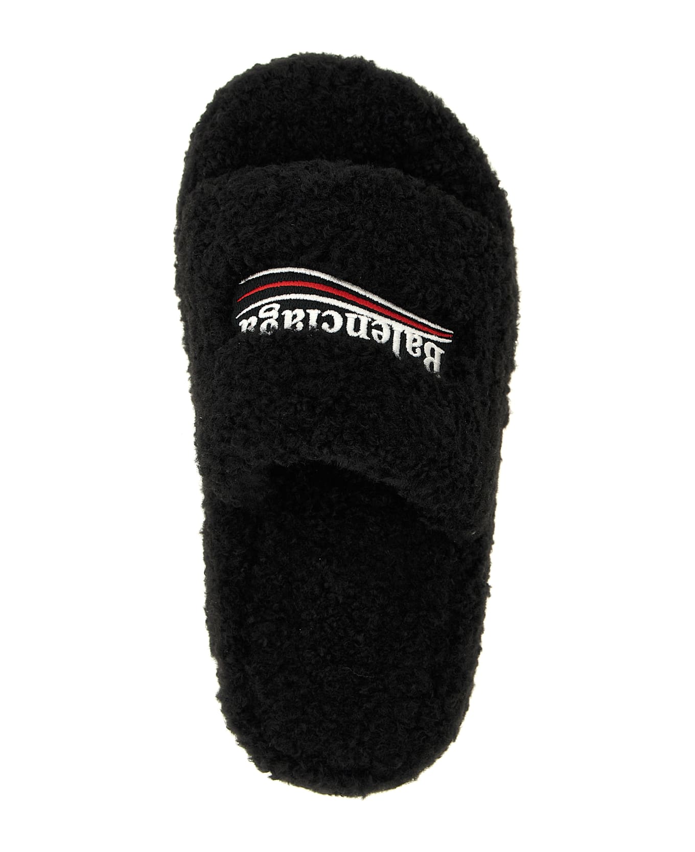 Balenciaga 'furry Platform' Slides - Black  