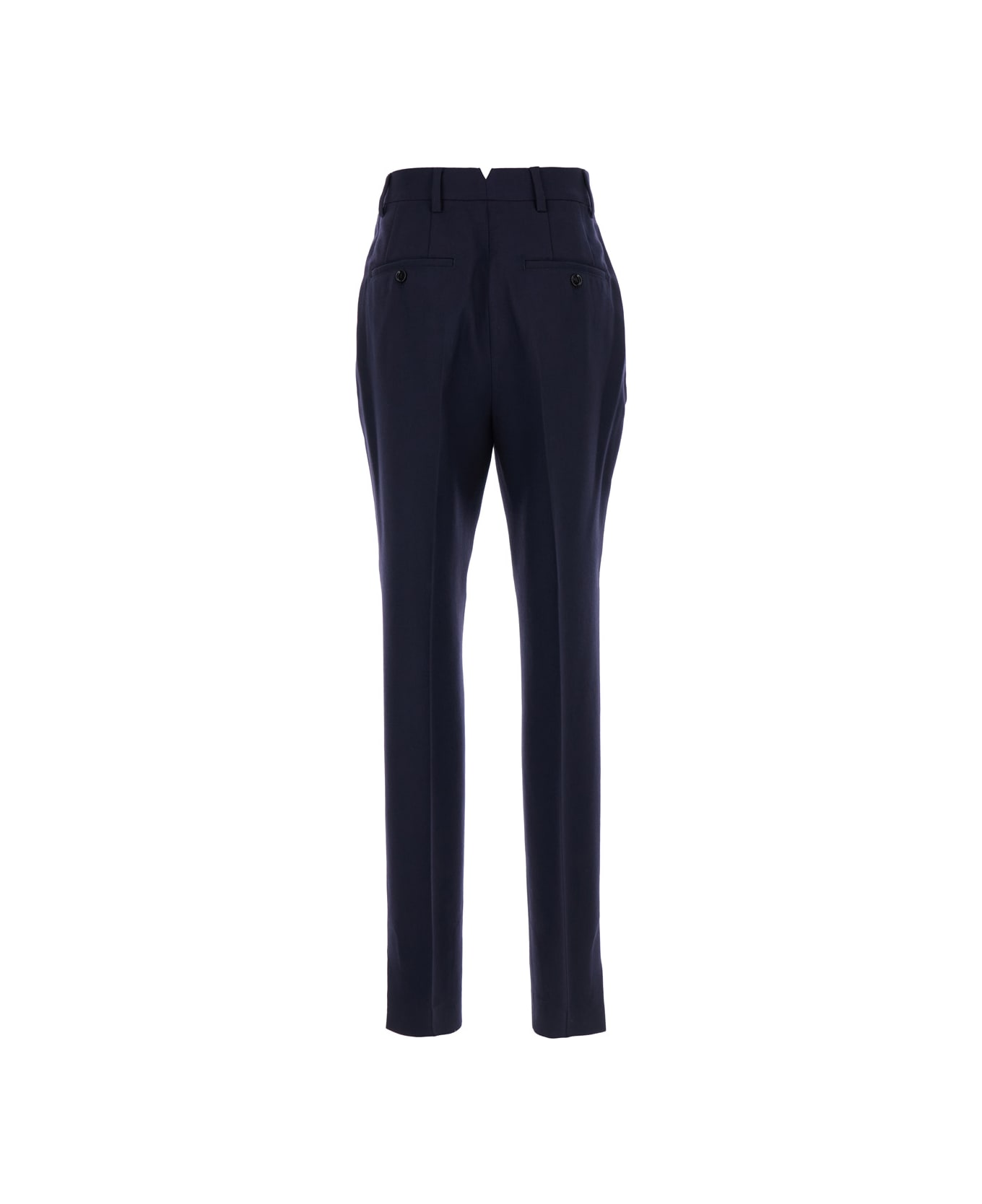 Ami Alexandre Mattiussi Blue Cigarette Pants In Wool Woman - Blu