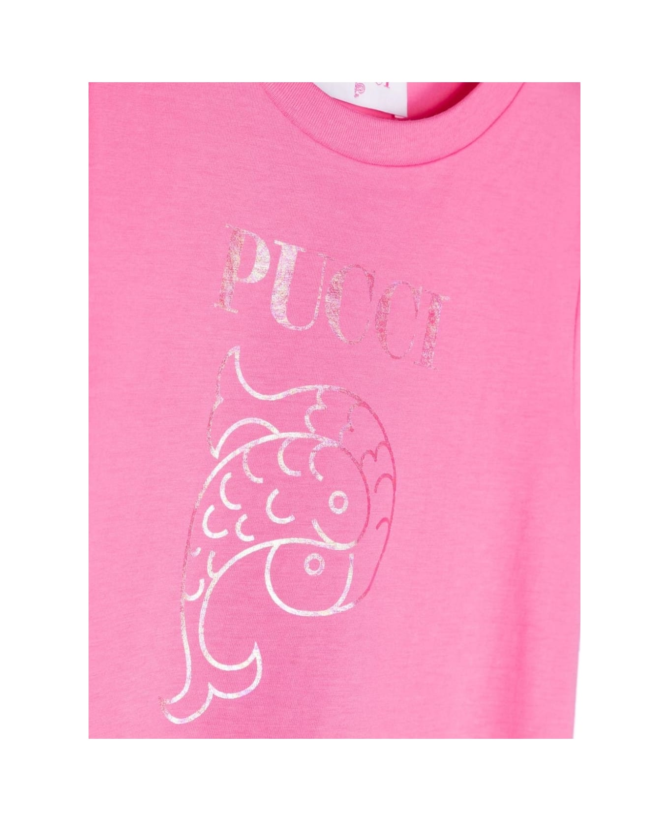 Pucci Fuchsia T-shirt With Pucci P Print - Pink Tシャツ＆ポロシャツ