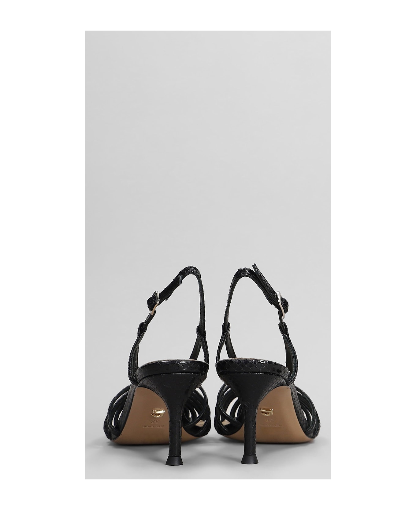 Lola Cruz Diana 65 Sandals In Black Leather - black