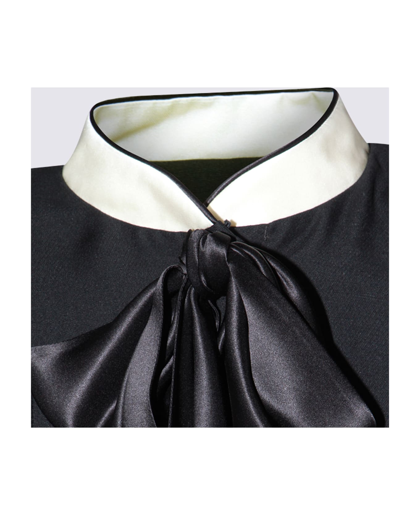 Valentino Black Wool Mini Dress - NERO/CHAMPAGNE