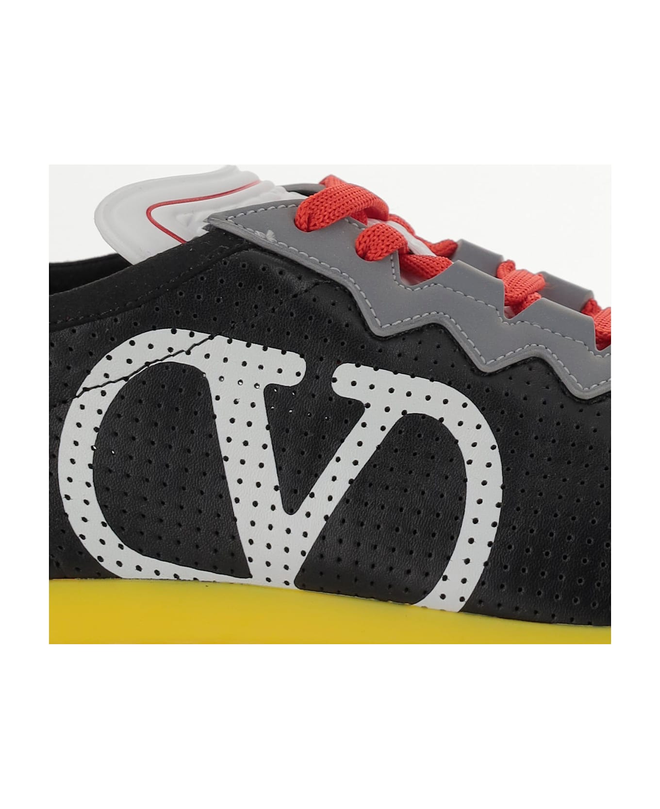 Valentino Garavani Perforated Nappa Leather Chromathon Sneakers - Red