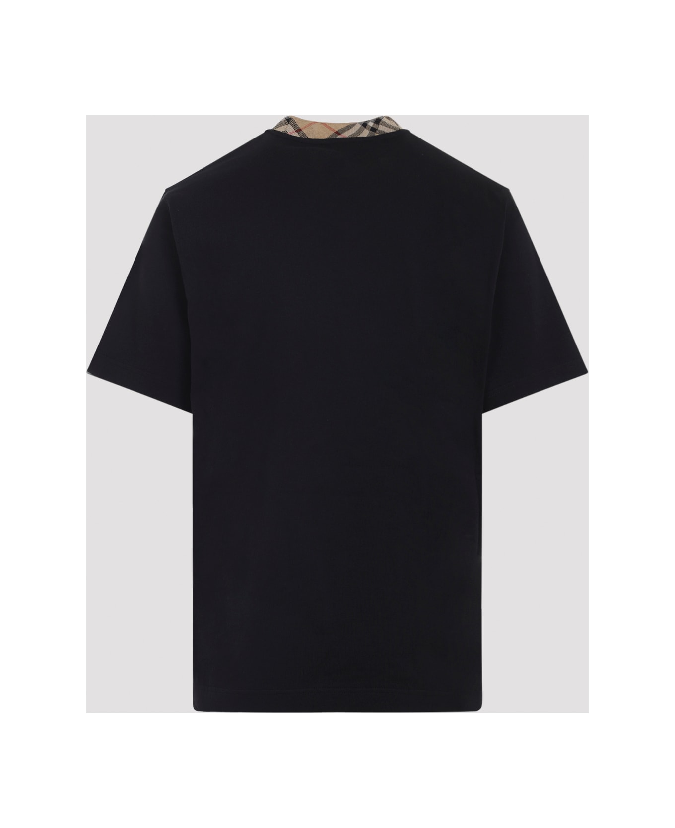 Burberry Ryan Check Collar T-shirt - Black