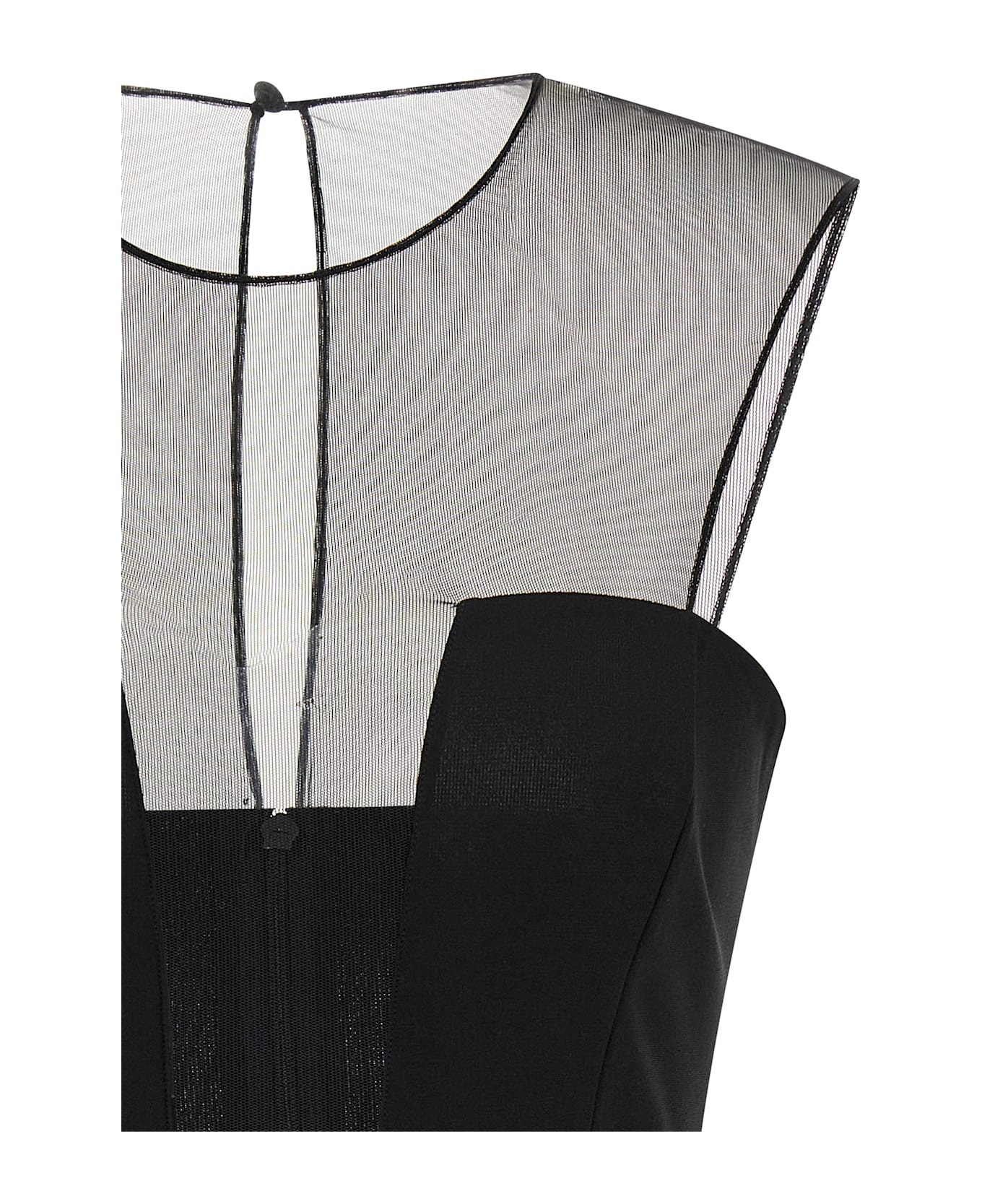 Nensi Dojaka Tulle Insert Dress - Black  