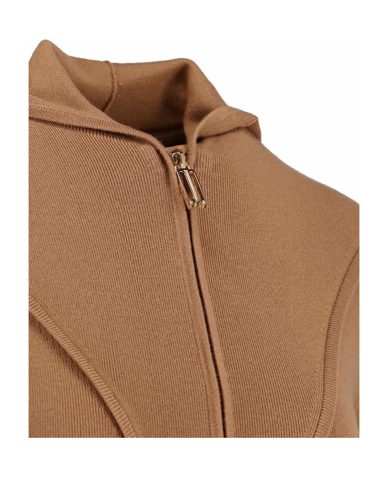 Victoria Beckham Logo Zip Sweatshirt - Brown