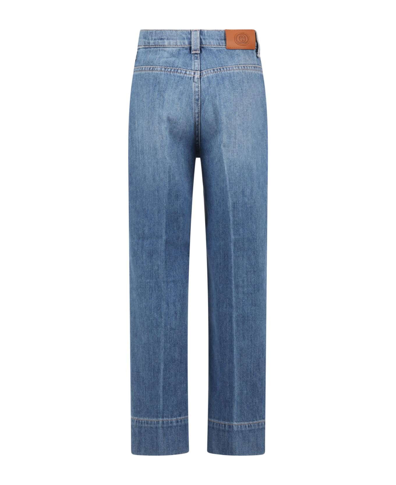 Gucci Blue Jeans For Girl With Clamps - Denim