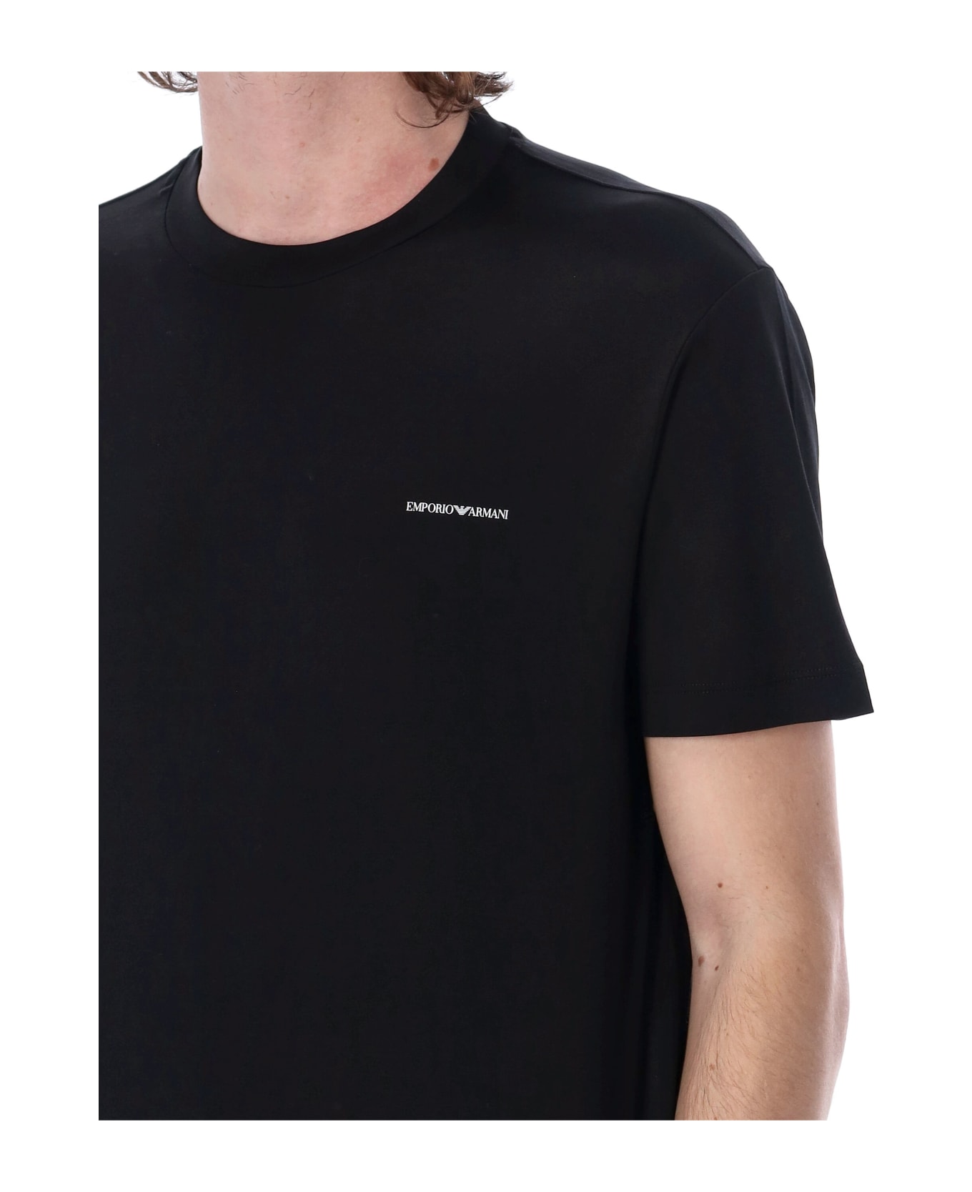 Giorgio Armani T-shirt With Micro Logo Lettering Giorgio Armani - BLACK