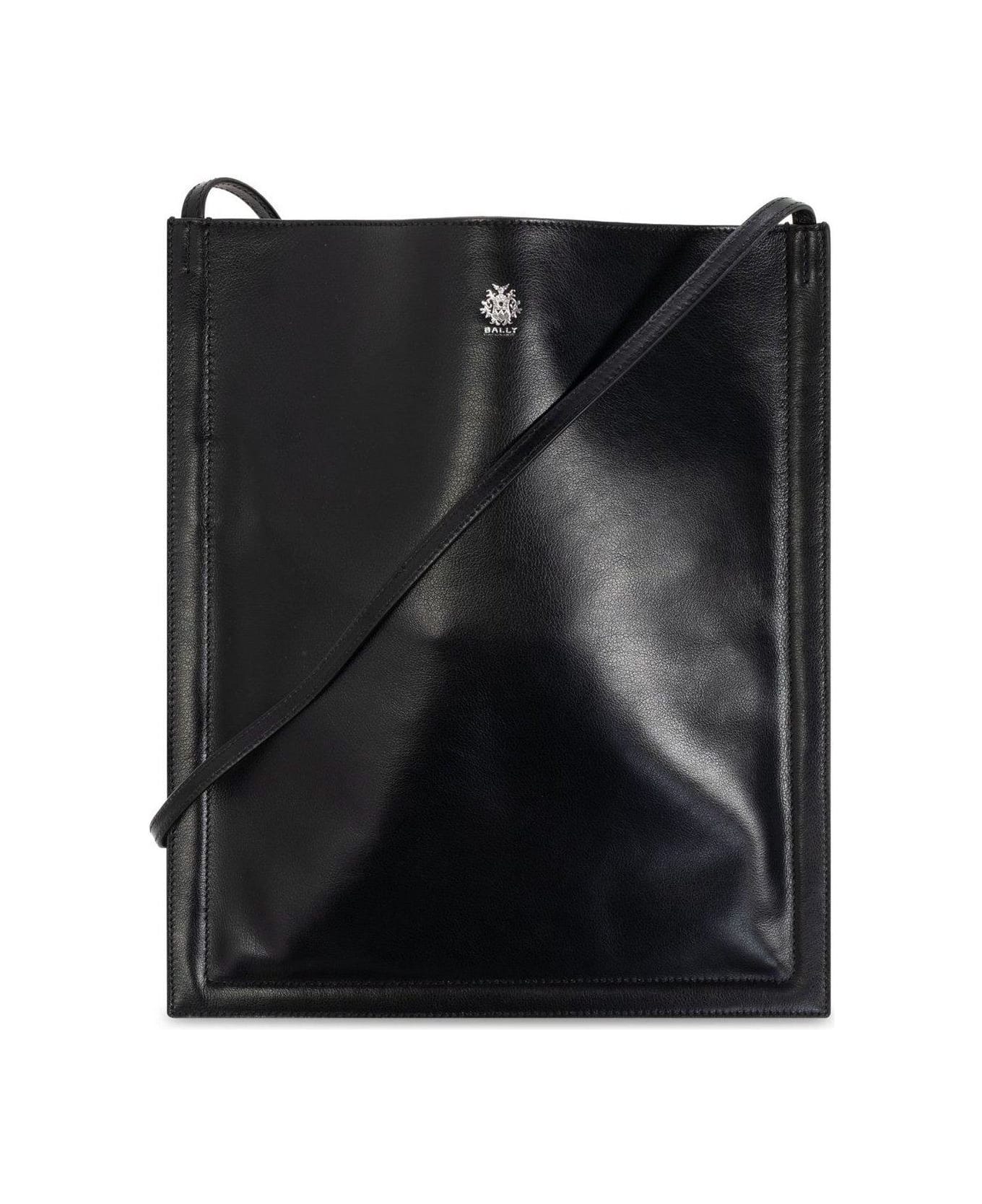 Bally Logo Printed Shoulder Bag - black