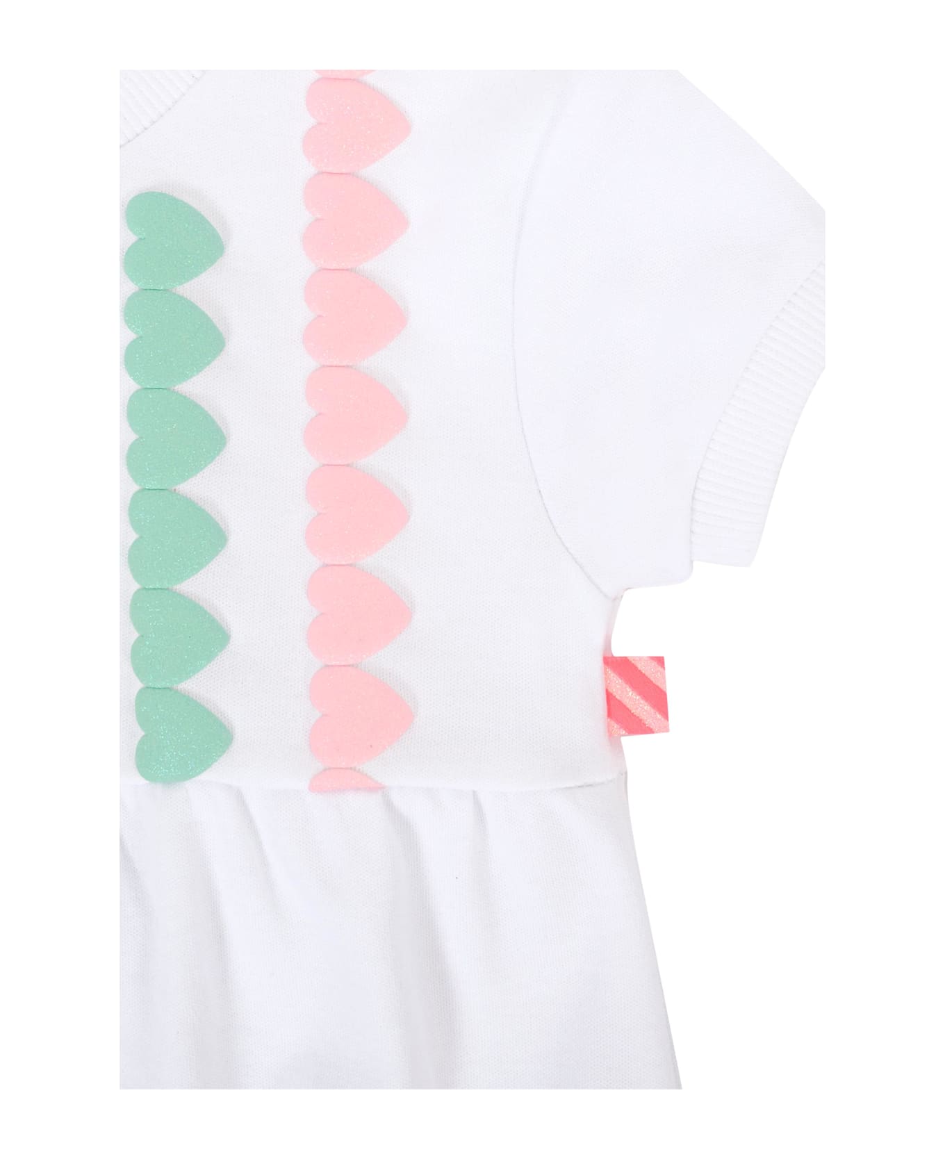 Billieblush White Romper For Baby Girl With Hearts - White
