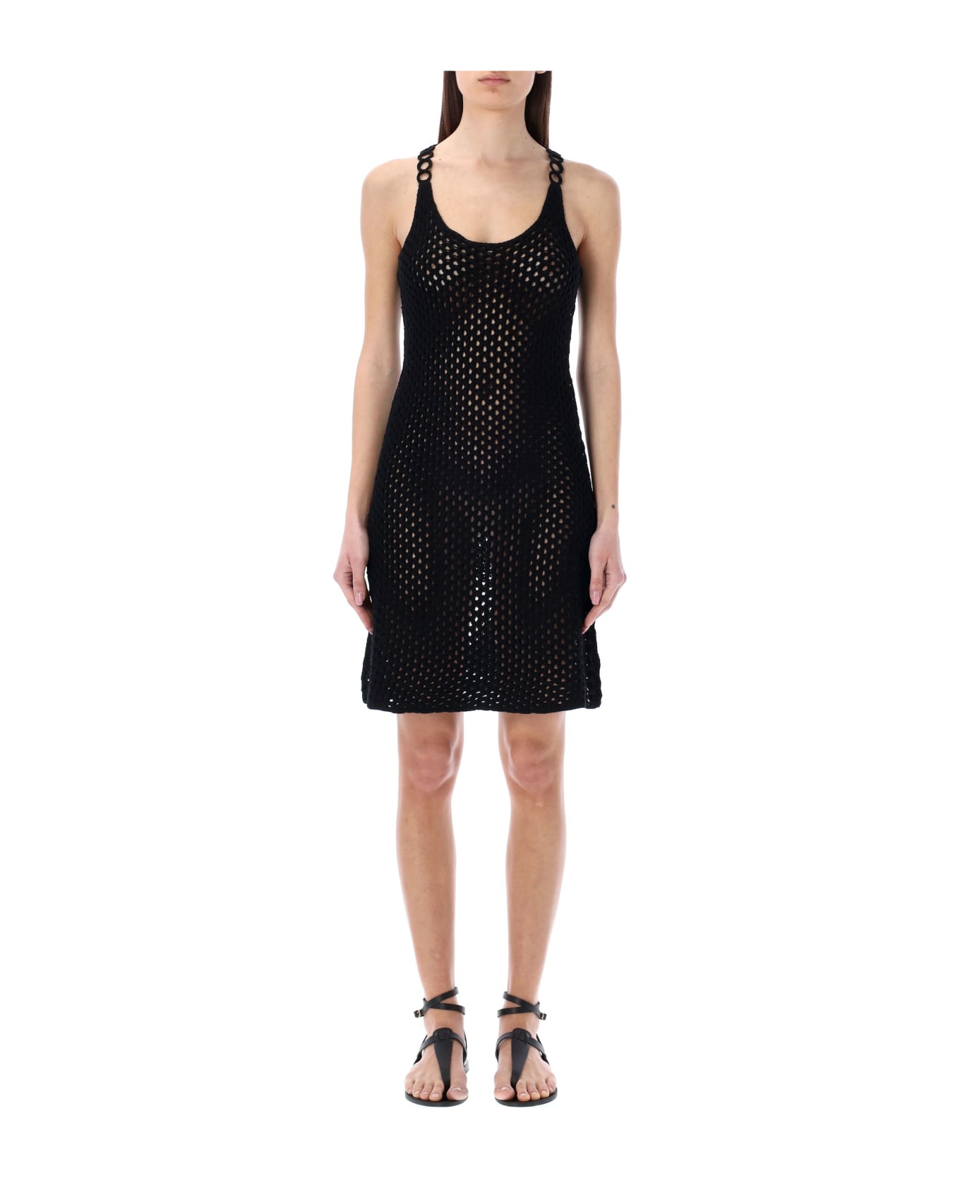 Chloé Crochet Tank Dress - BLACK