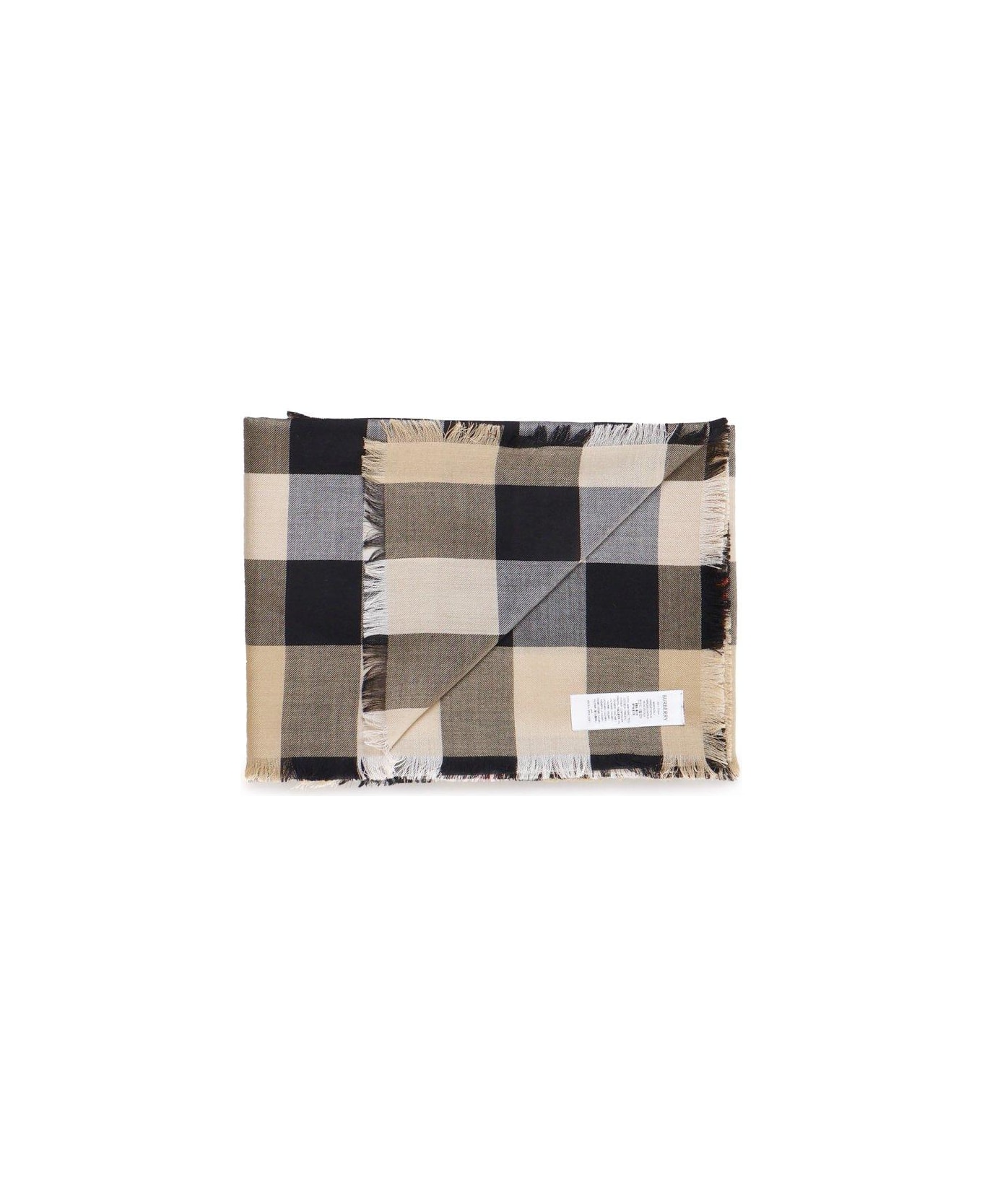 Burberry House Check Printed Frayed-edge Scarf - SAND スカーフ