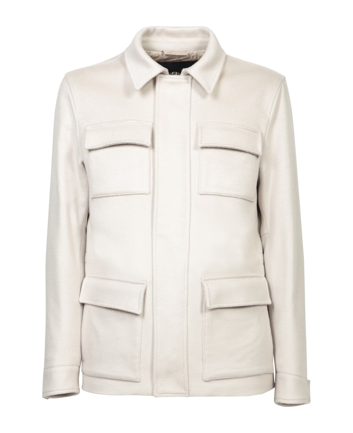 Herno Ivory Cashmere Field Jacket - White