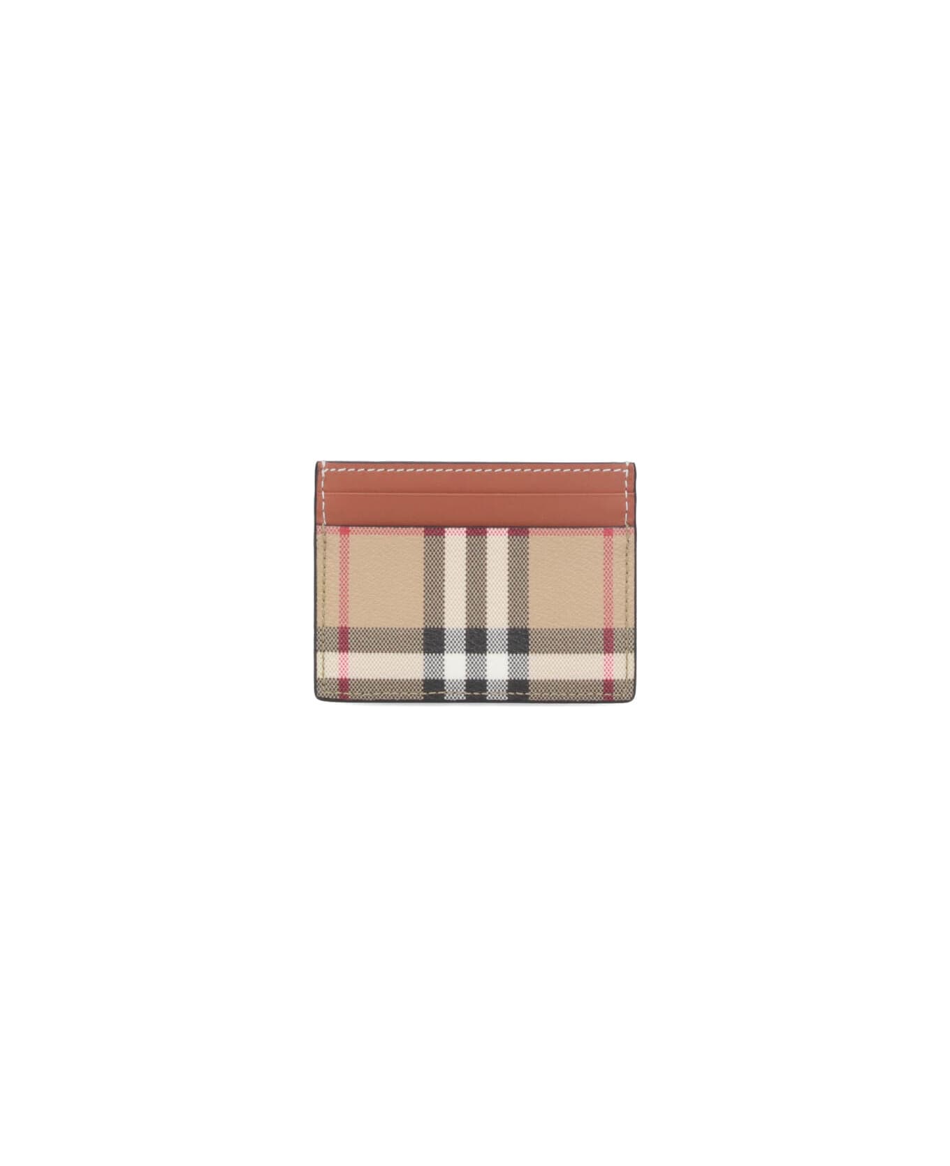 Burberry 
check
 Card Holder - VNTGCHKBRIARBROWN
