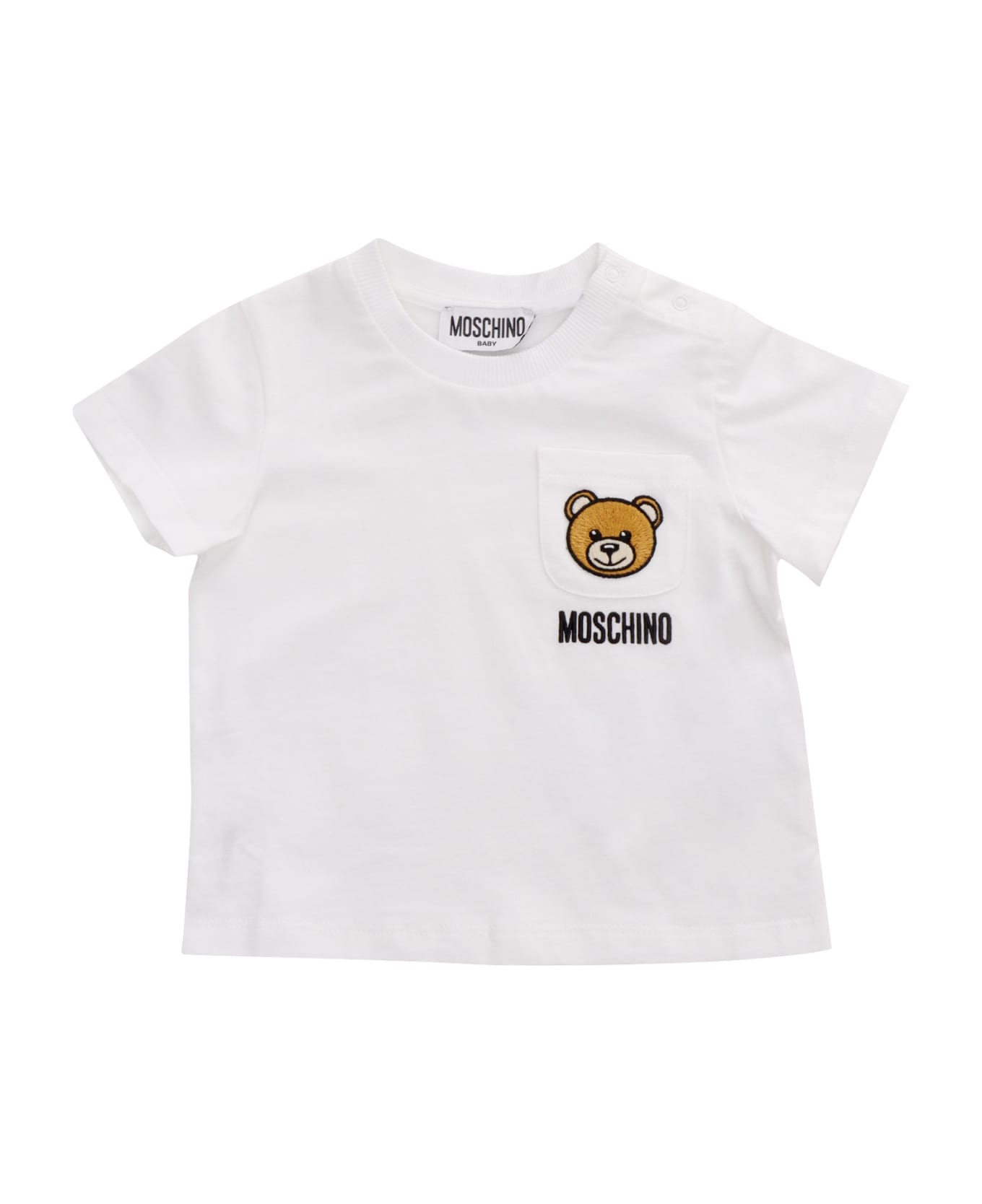 Moschino White T-shirt With Logo - WHITE シャツ