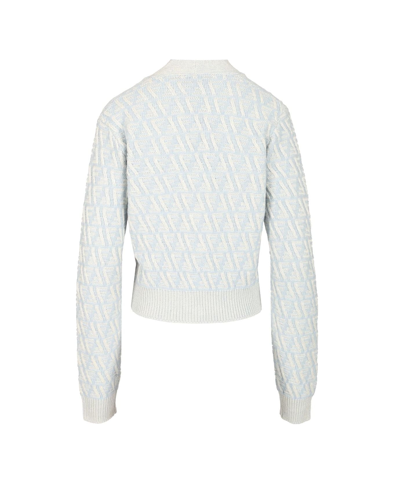 Fendi Wool And Cashmere Cardigan - Light blue