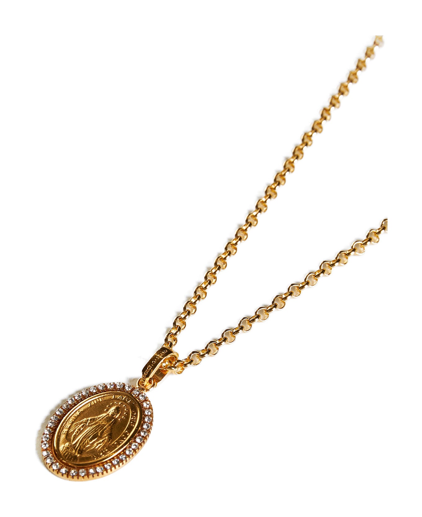 Dolce & Gabbana Necklace With Pendant And Crystals - Gold