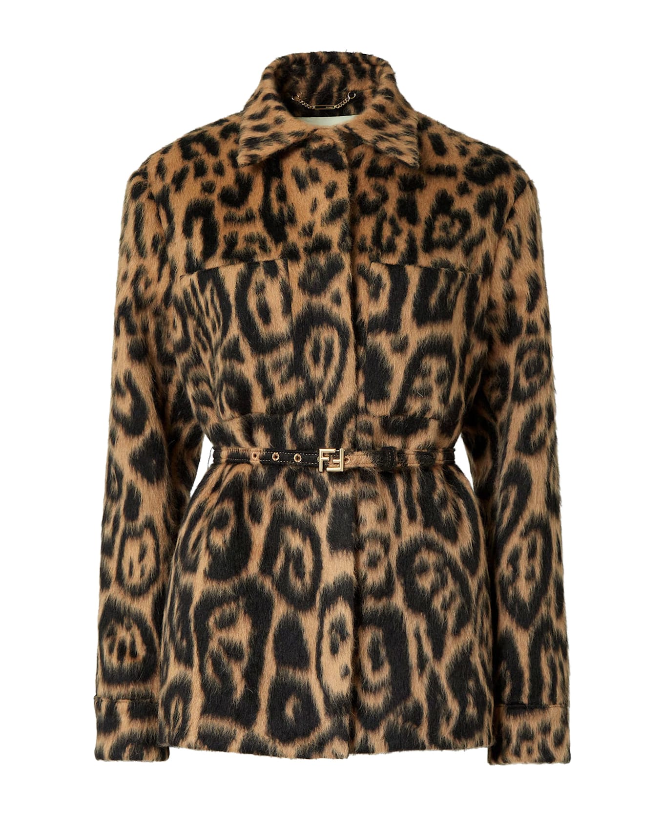 Fendi Leo Wool Go-to Jacket - ANIMALIER