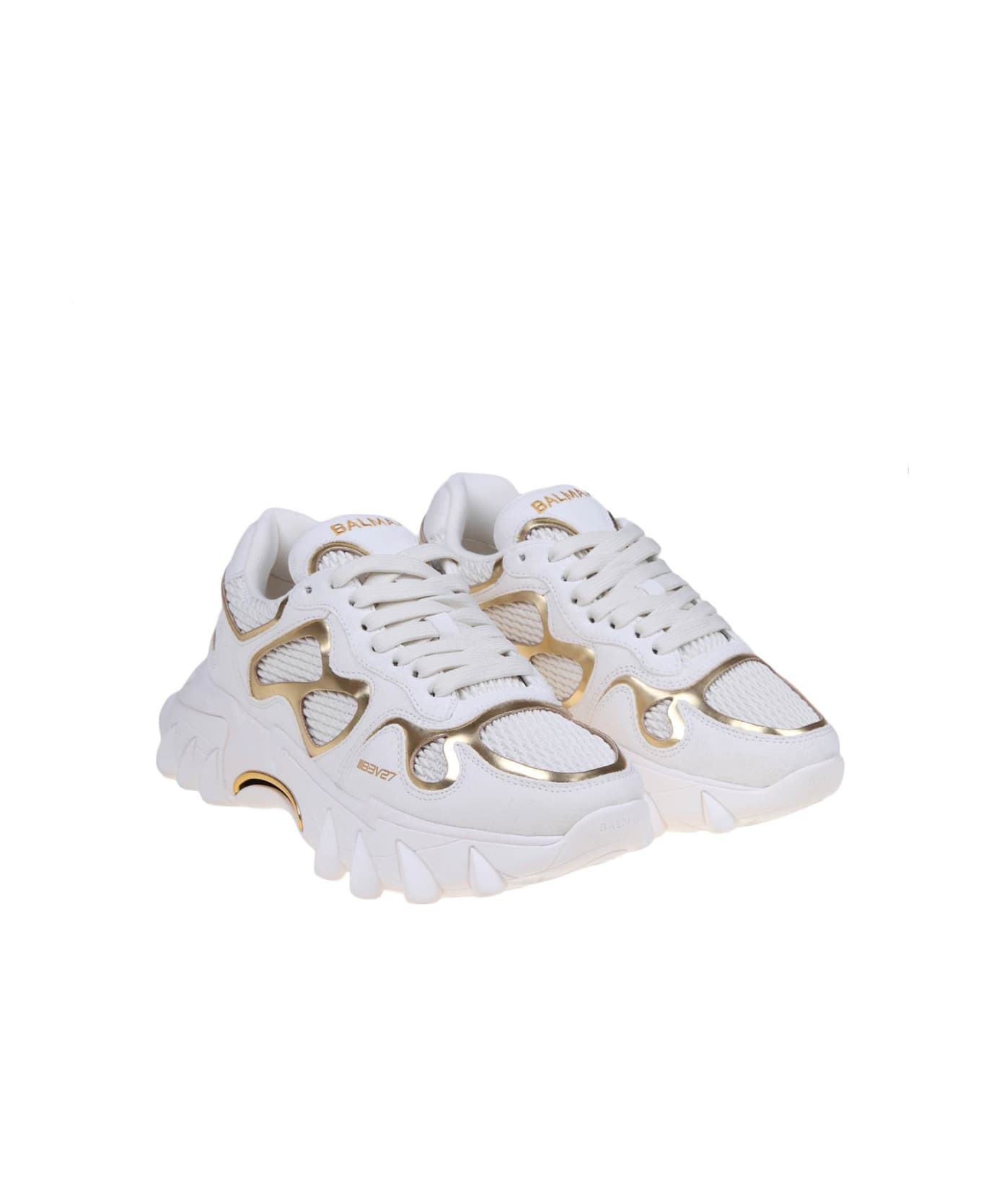 Balmain B-east Sneakers - White/Gold